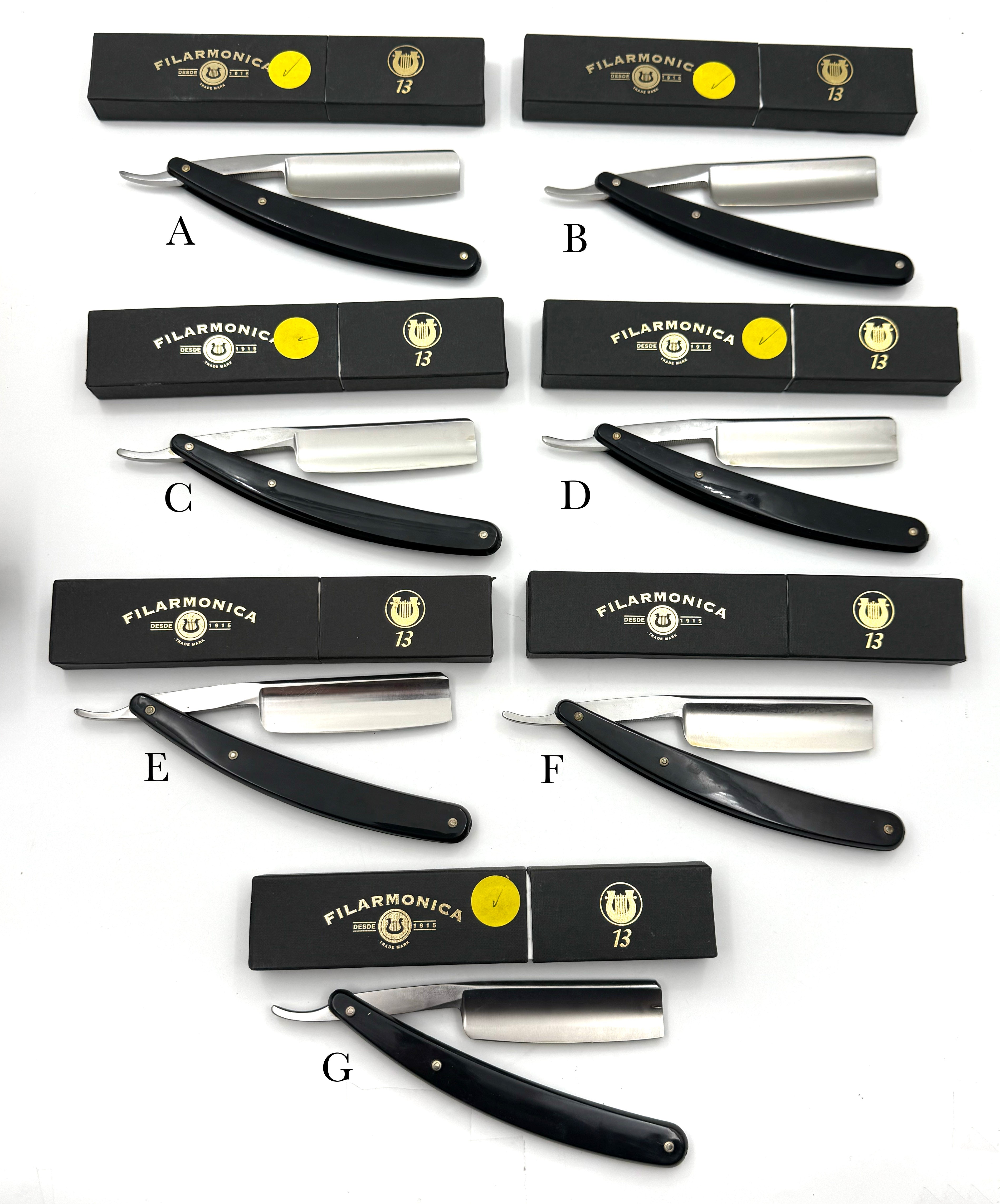 Filarmonica No. 13 Late Model 4th Gen - NOS? 7/8 Straight Razors - CHOOSE YOUR RAZOR