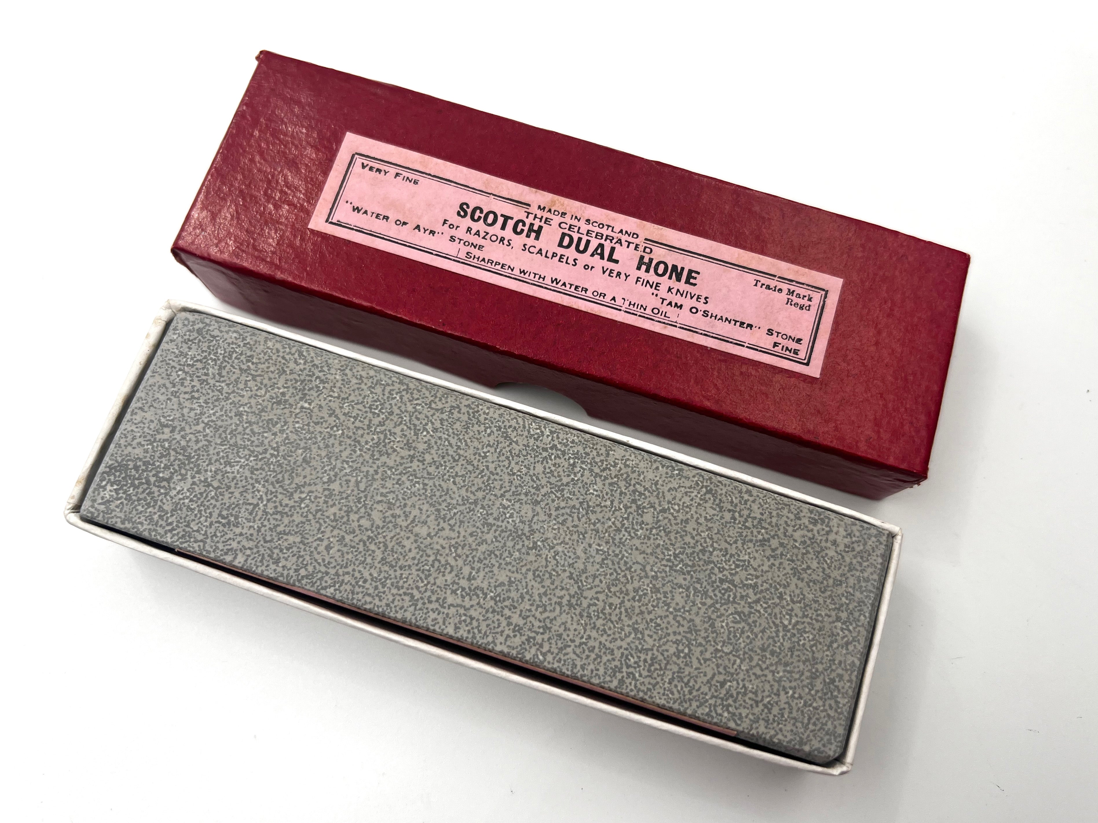 Tam O Shanter & Water of Ayr Scotch Dual Hone - Rare Old Stock Natural Scottish Sharpening & Honing Stone - 4 7/8” (124mm) x 1 1/2” (38mm)