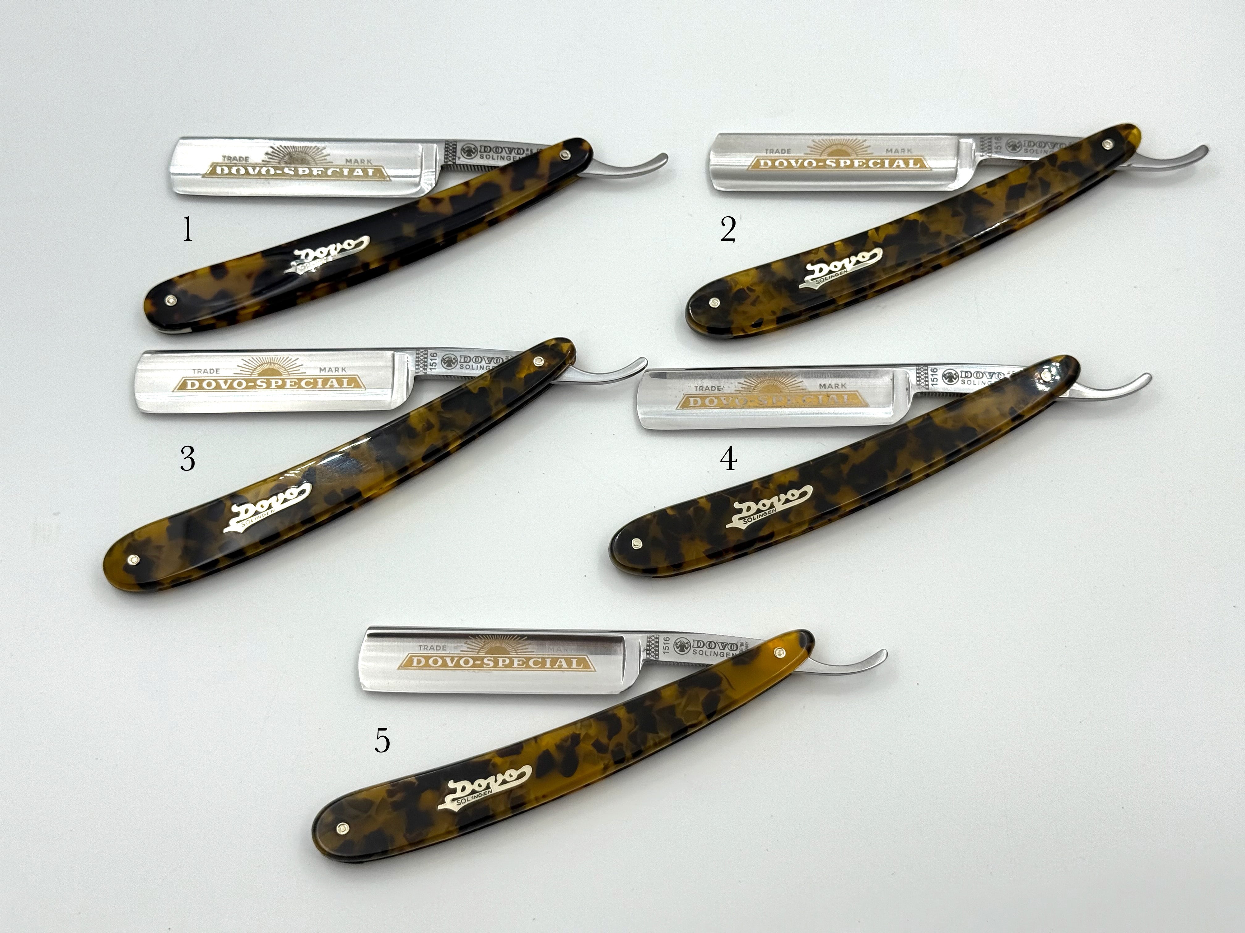 GSG Renewed Dovo "Dovo Special" Tortoise Handle 5/8 Full Hollow Solingen Straight Razors (CHOOSE YOUR RAZOR)