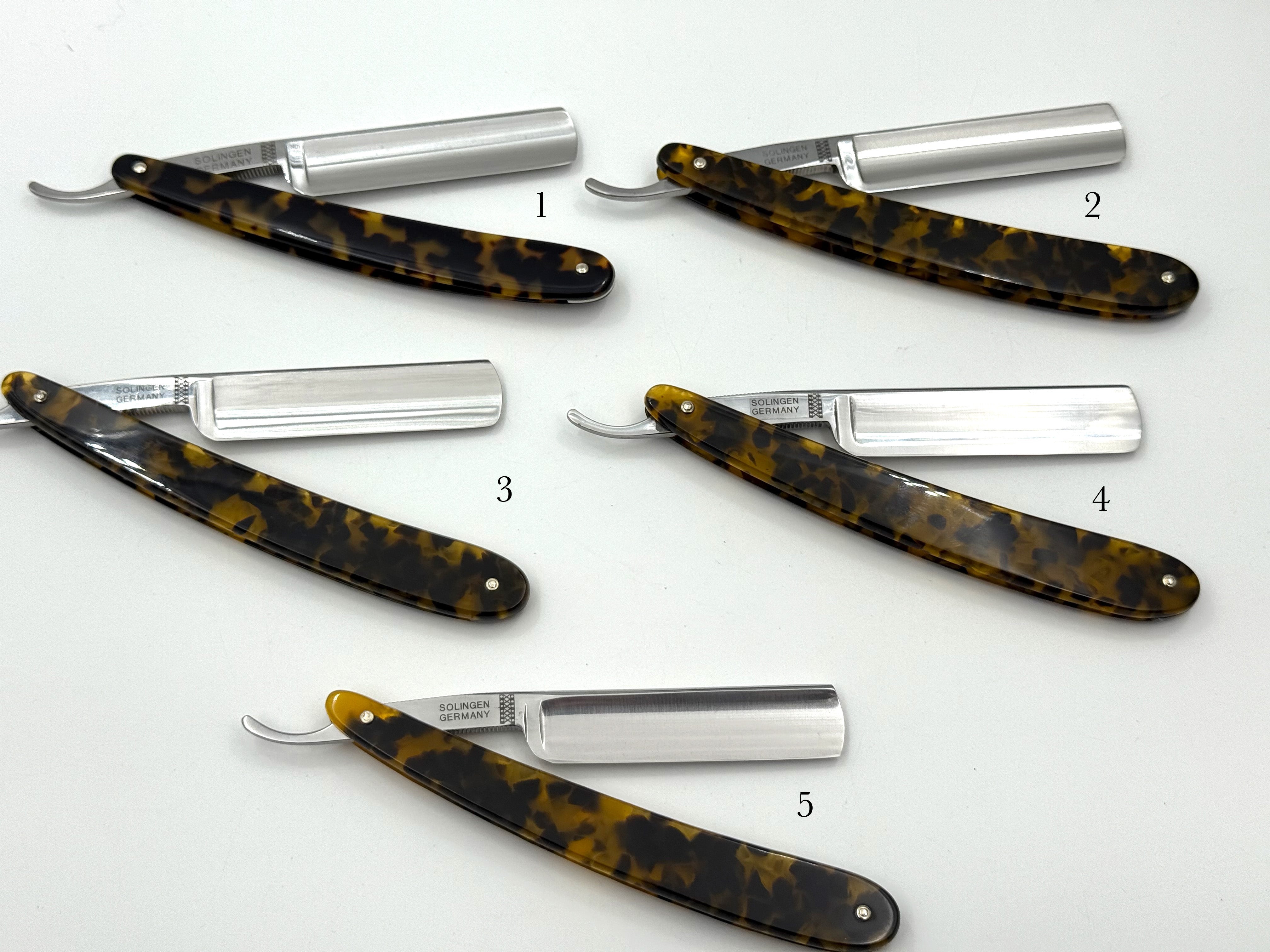 GSG Renewed Dovo "Dovo Special" Tortoise Handle 5/8 Full Hollow Solingen Straight Razors (CHOOSE YOUR RAZOR)
