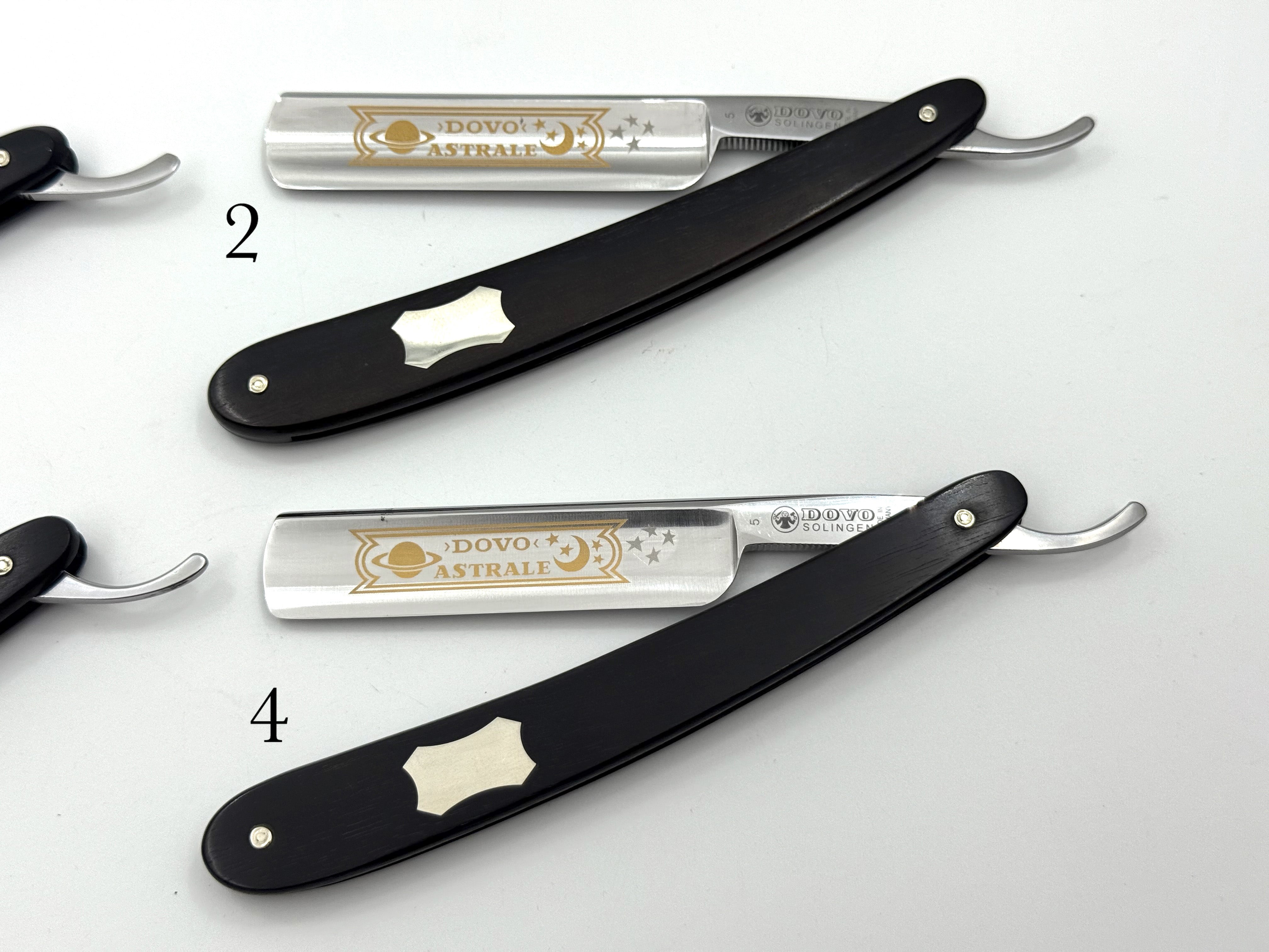 GSG Renewed Dovo "Astrale" Ebony Wood Handle 5/8 Full Hollow Solingen Straight Razors (CHOOSE YOUR RAZOR)