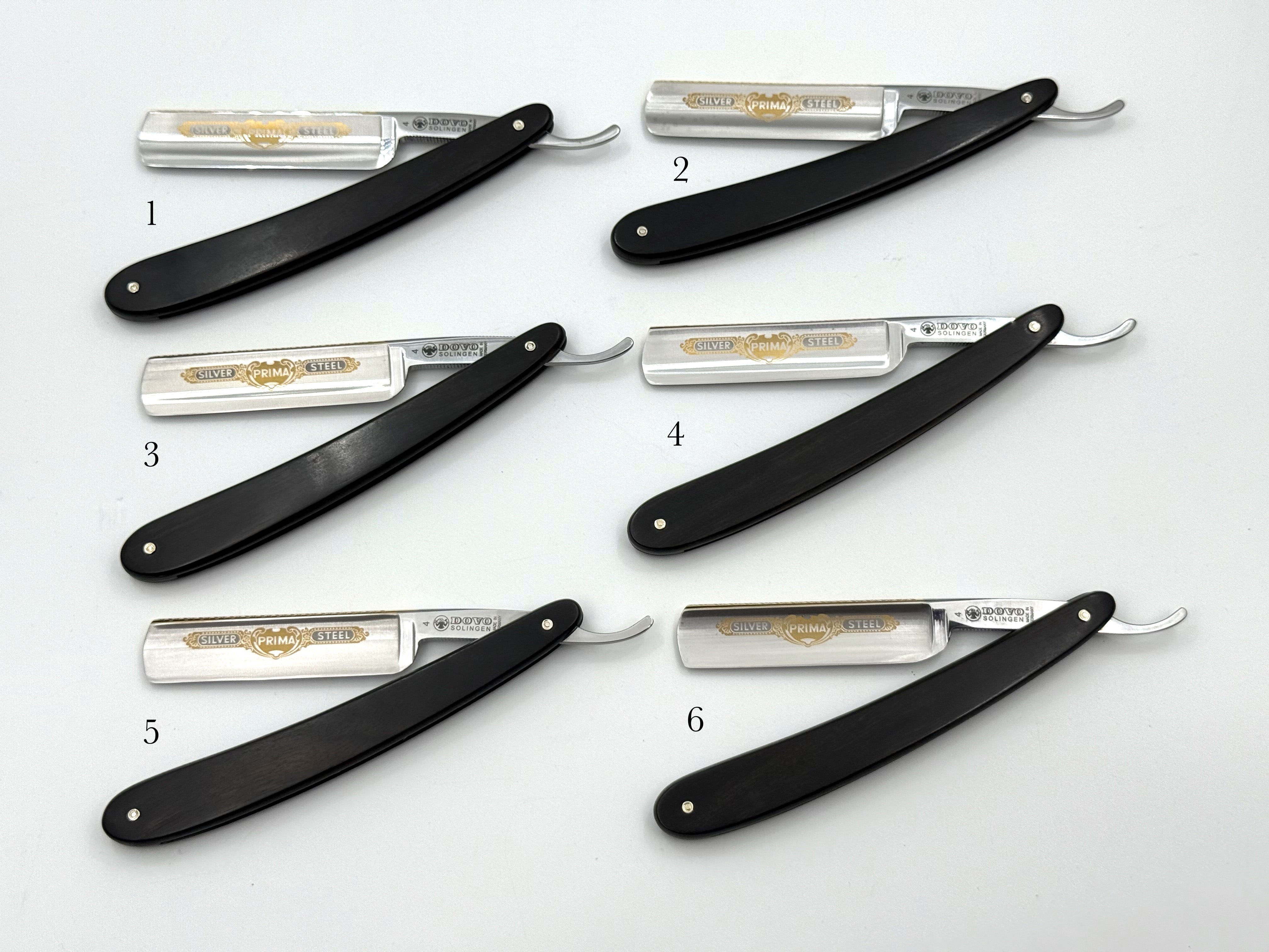GSG Renewed Dovo "Prima" Ebony Handle 5/8 Etched, Engraved and Gold Washed Full Hollow Solingen Straight Razors (CHOOSE YOUR RAZOR)