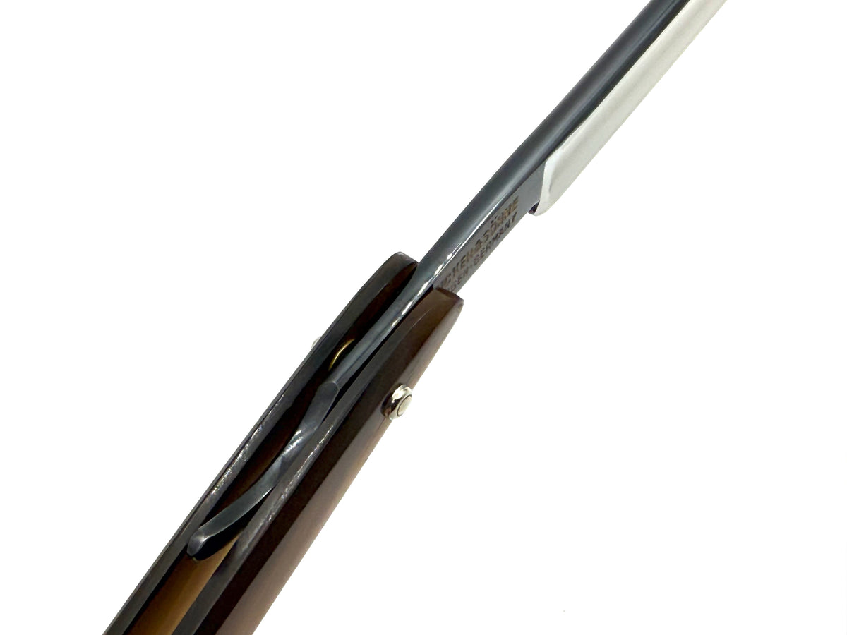 Eicker & Sohne "Heartring" - RARE NOS 9/16 Full Hollow Solingen Straight Razor with Blonde & Brown Horn Scales