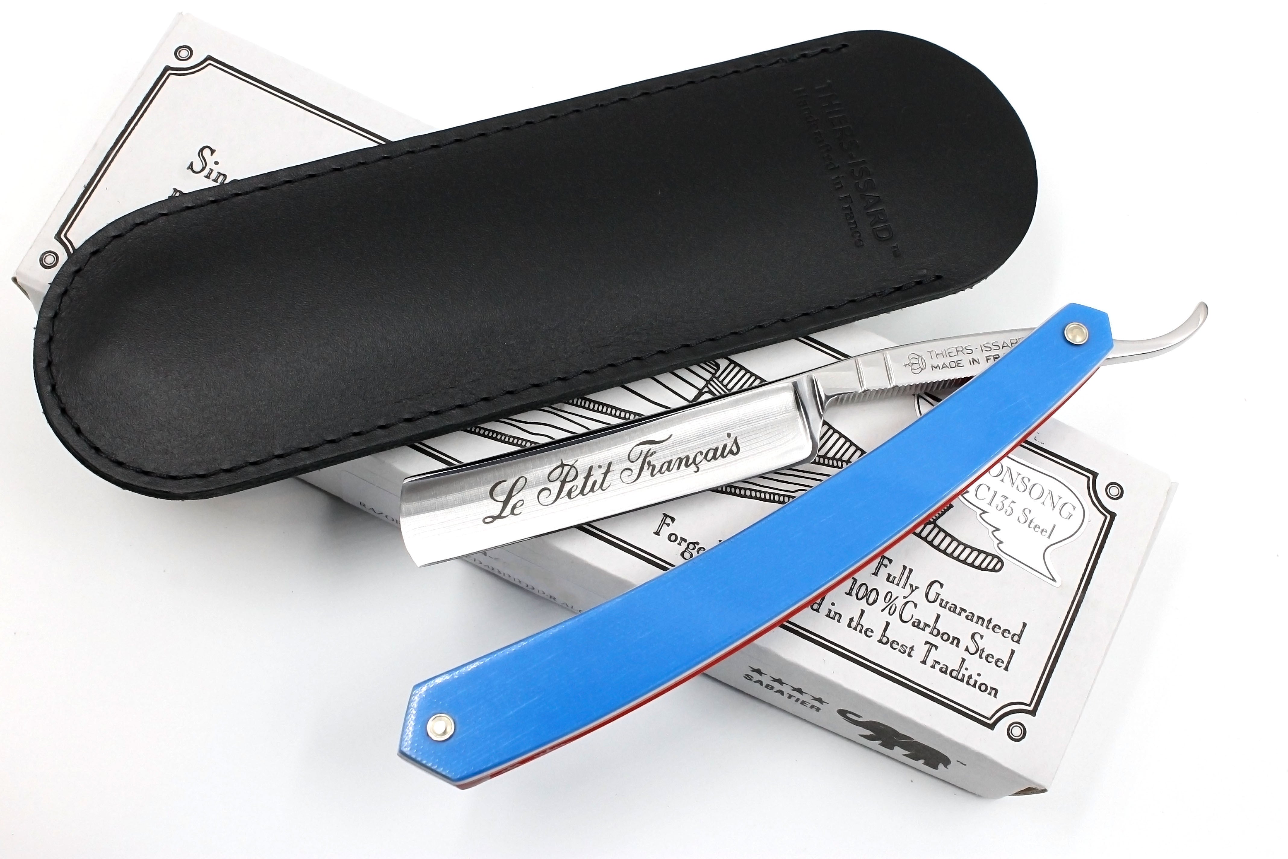 Thiers Issard 4/8 "Le Petit Francais" Etch - Glass Fiber Scales - Full Hollow Straight Razor