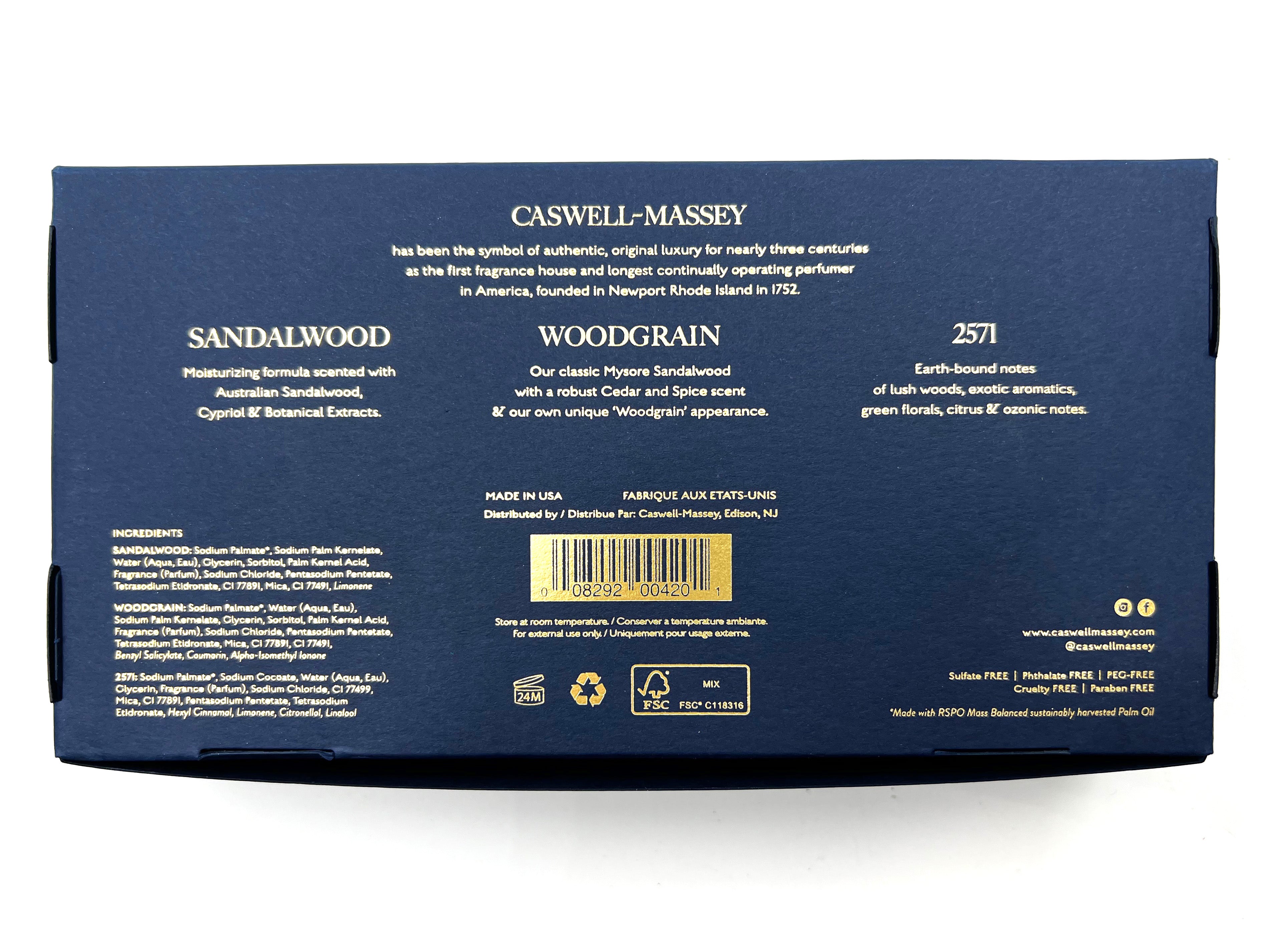 Caswell Massey Sandalwood Explorer Three-Soap Set