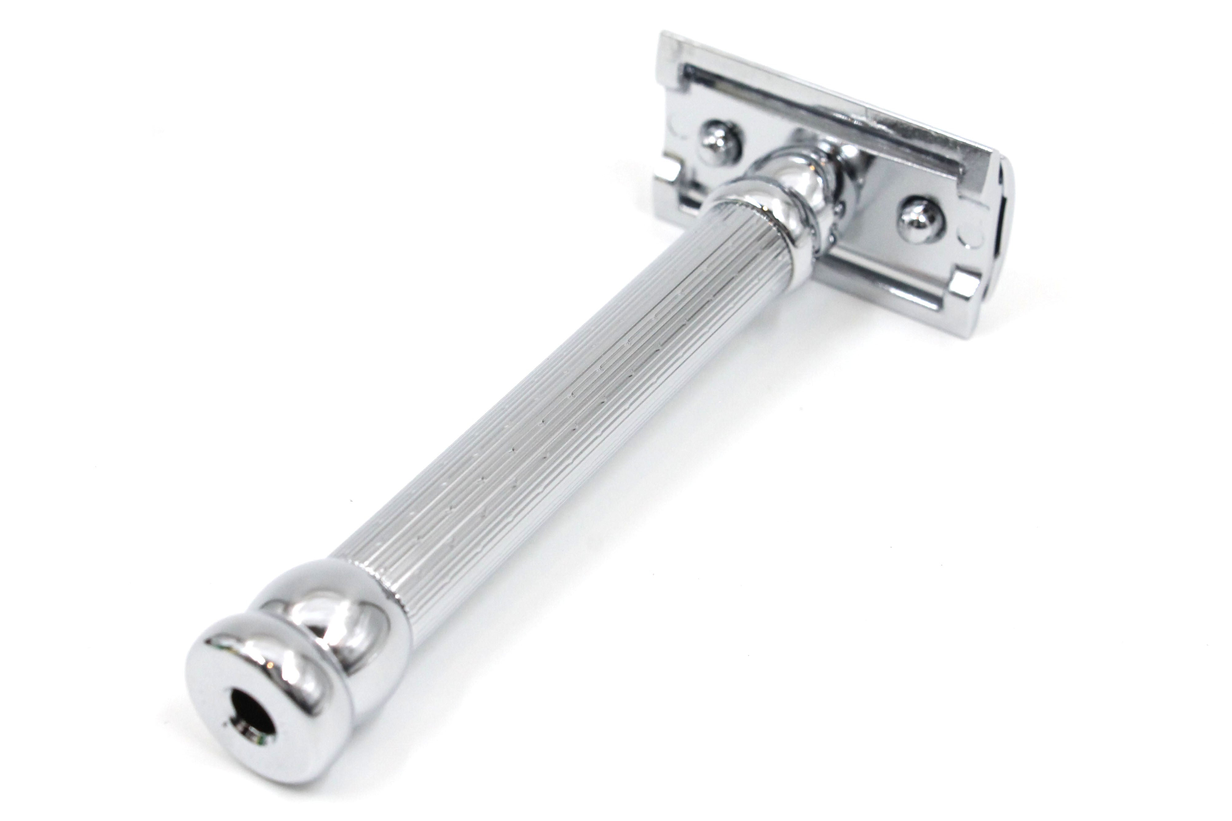 Merkur 47C Chrome Safety Razor with Engine Turned Handle
