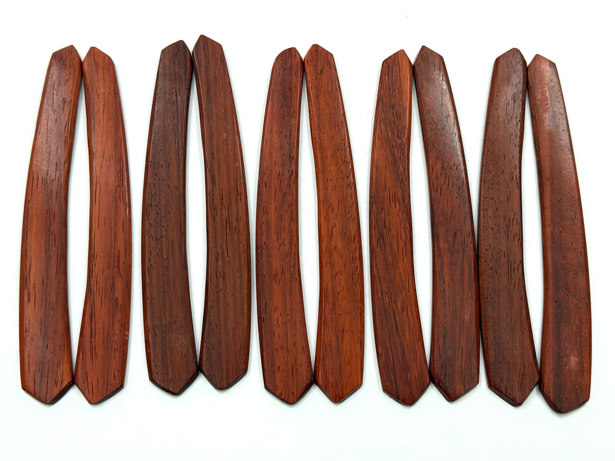 Straight Razor Scales for 5/8-6/8 Blades - Padauk Wood with Angled Ends - One Pair/Set