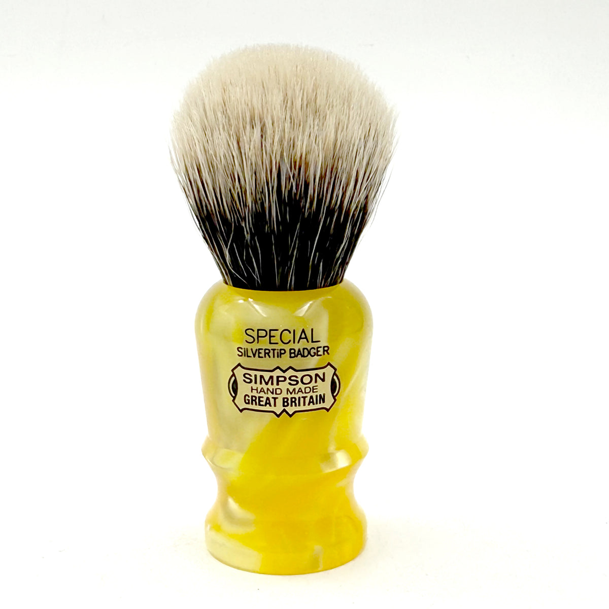 Limited Edition Simpsons Special Two Band Silvertip Badger Shaving Brush - Medallion Yellow