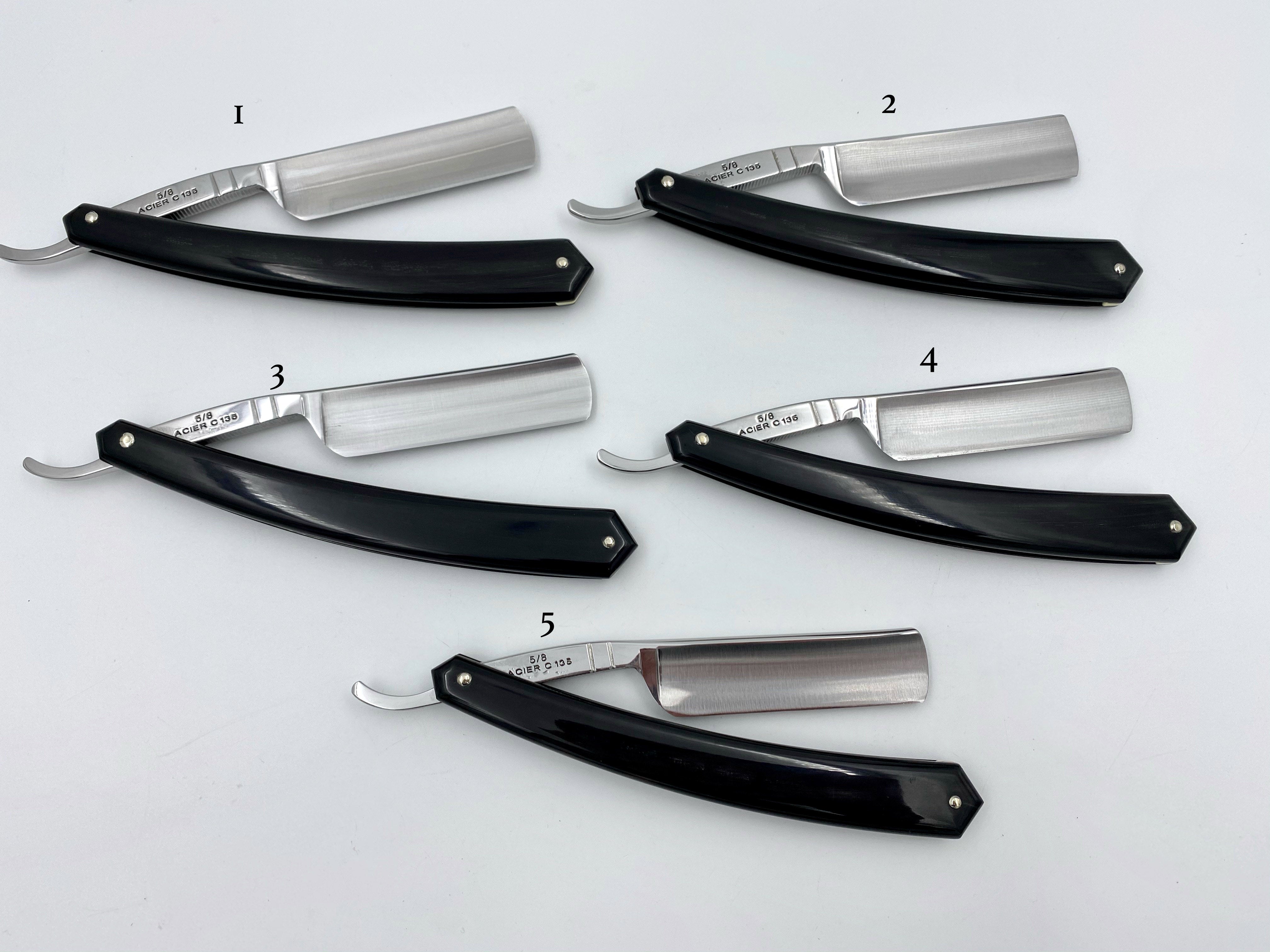 Thiers Issard 5/8 "Medaille d'or Alger" Etch - Black Horn Scales - Singing Straight Razor