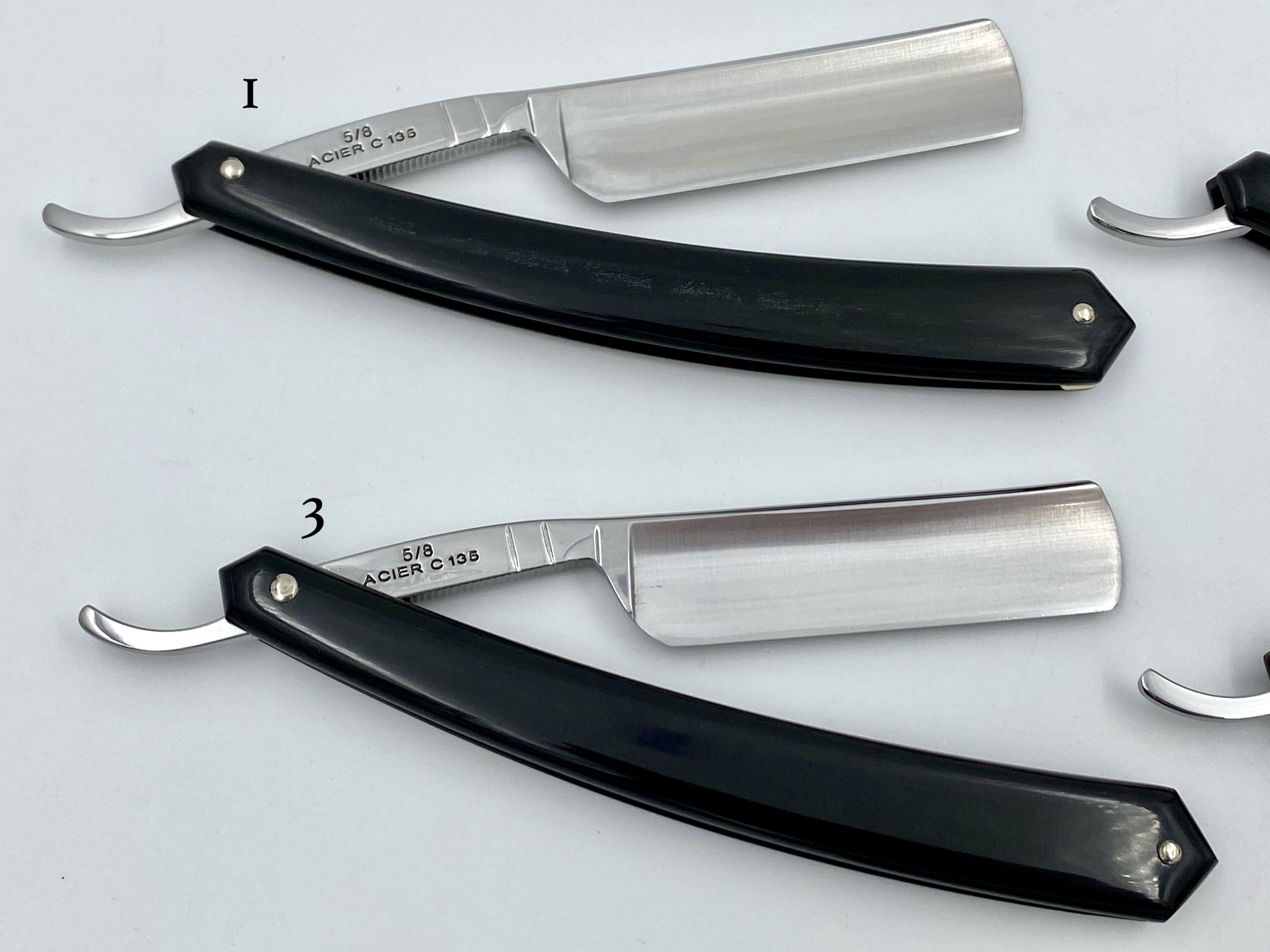 Thiers Issard 5/8 "Medaille d'or Alger" Etch - Black Horn Scales - Singing Straight Razor
