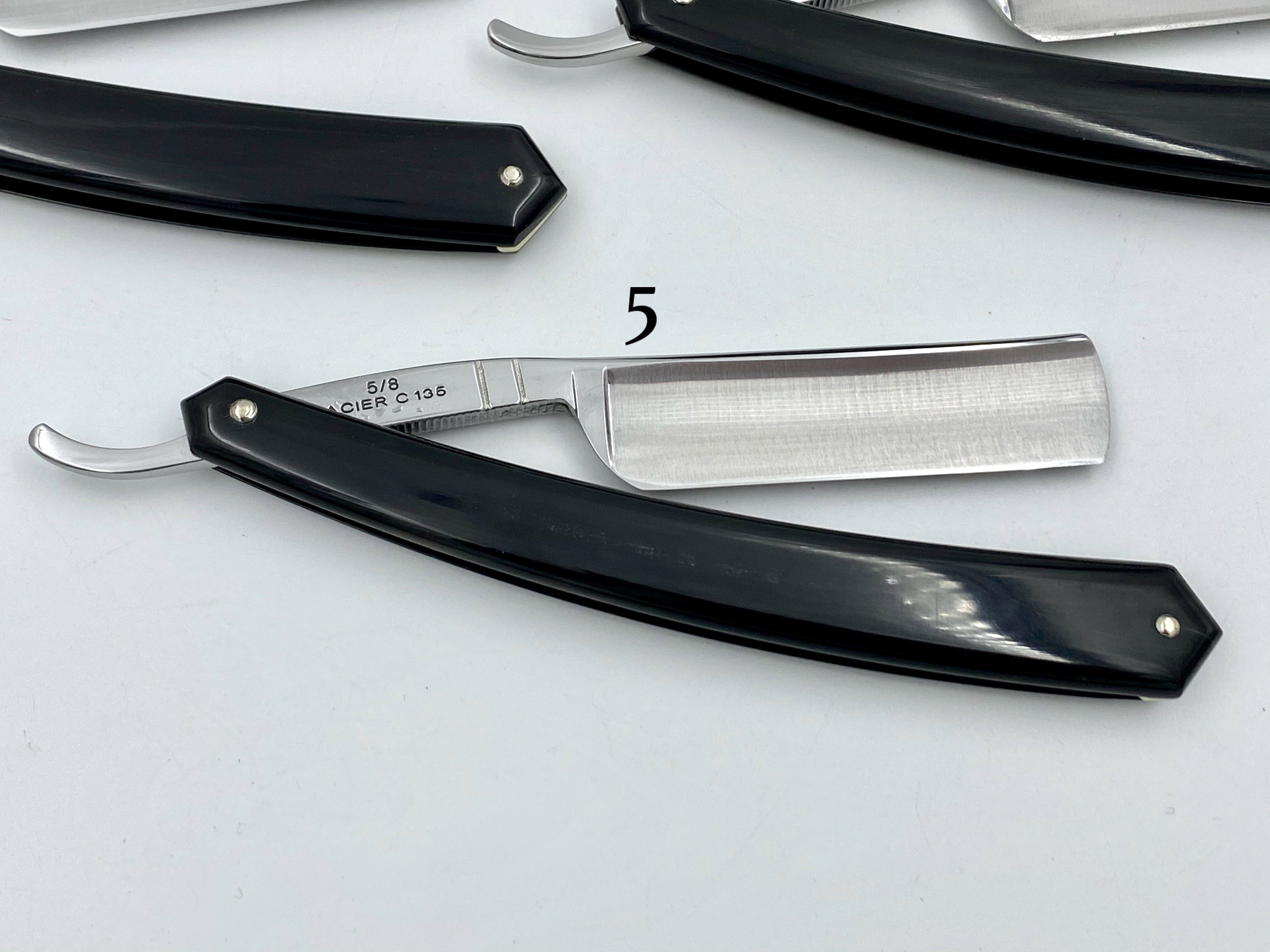 Thiers Issard 5/8 "Medaille d'or Alger" Etch - Black Horn Scales - Singing Straight Razor