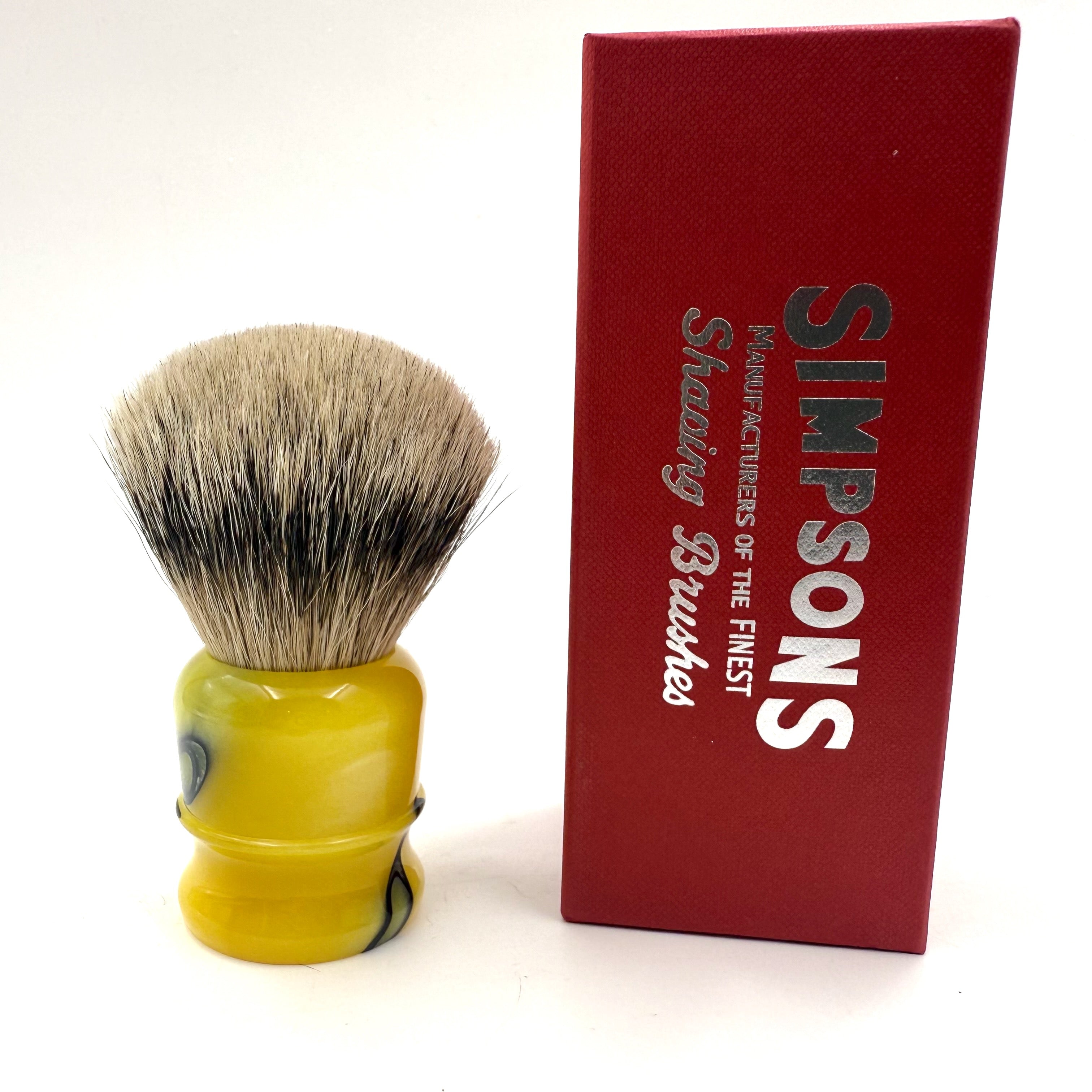 Limited Edition Simpson Chubby CH2 Best Badger Shaving Brush - Medallion Yellow
