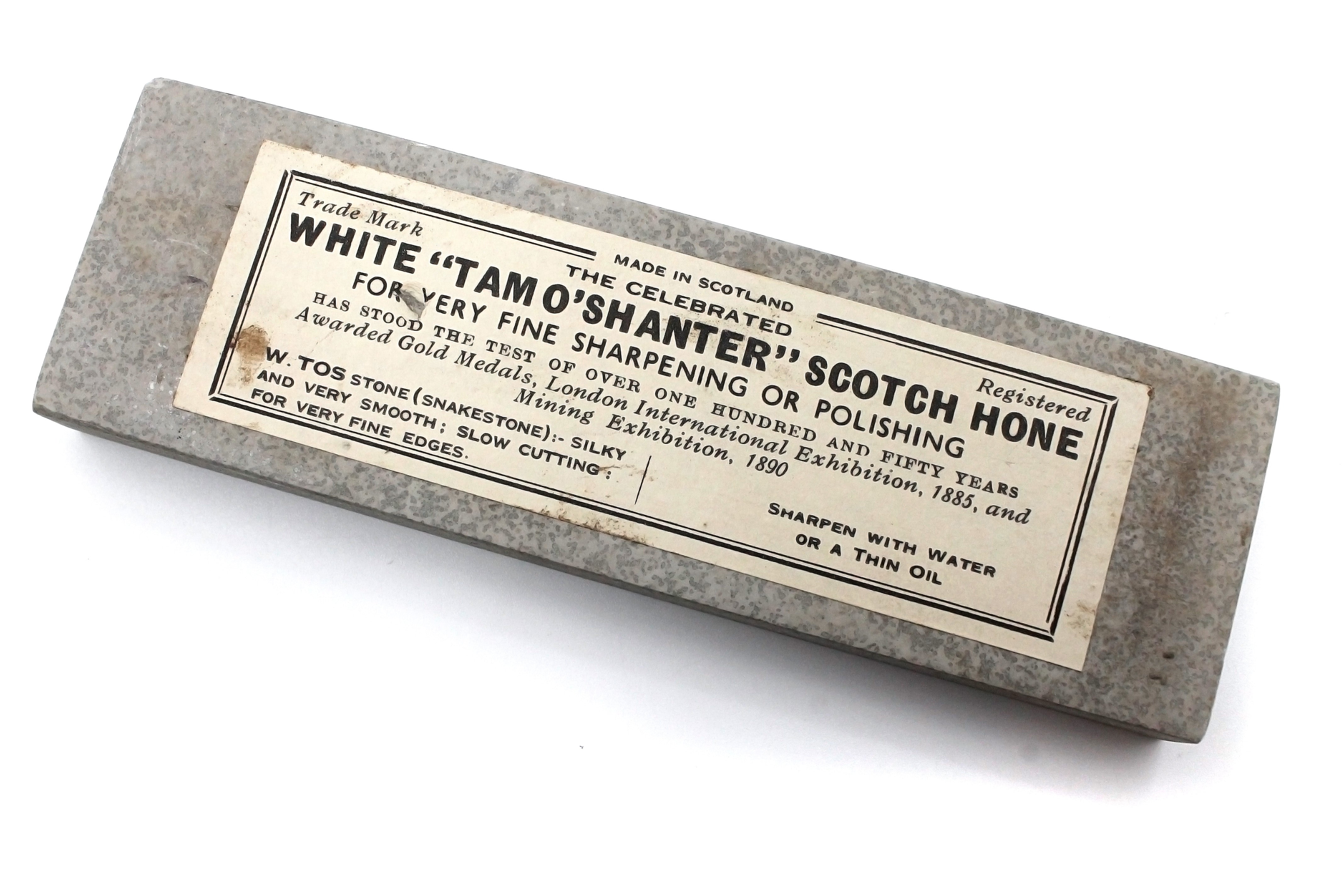 lily white washita oil stone White Tam O Shanter Old Stock Natural Scottish Sharpening & Honing Sto