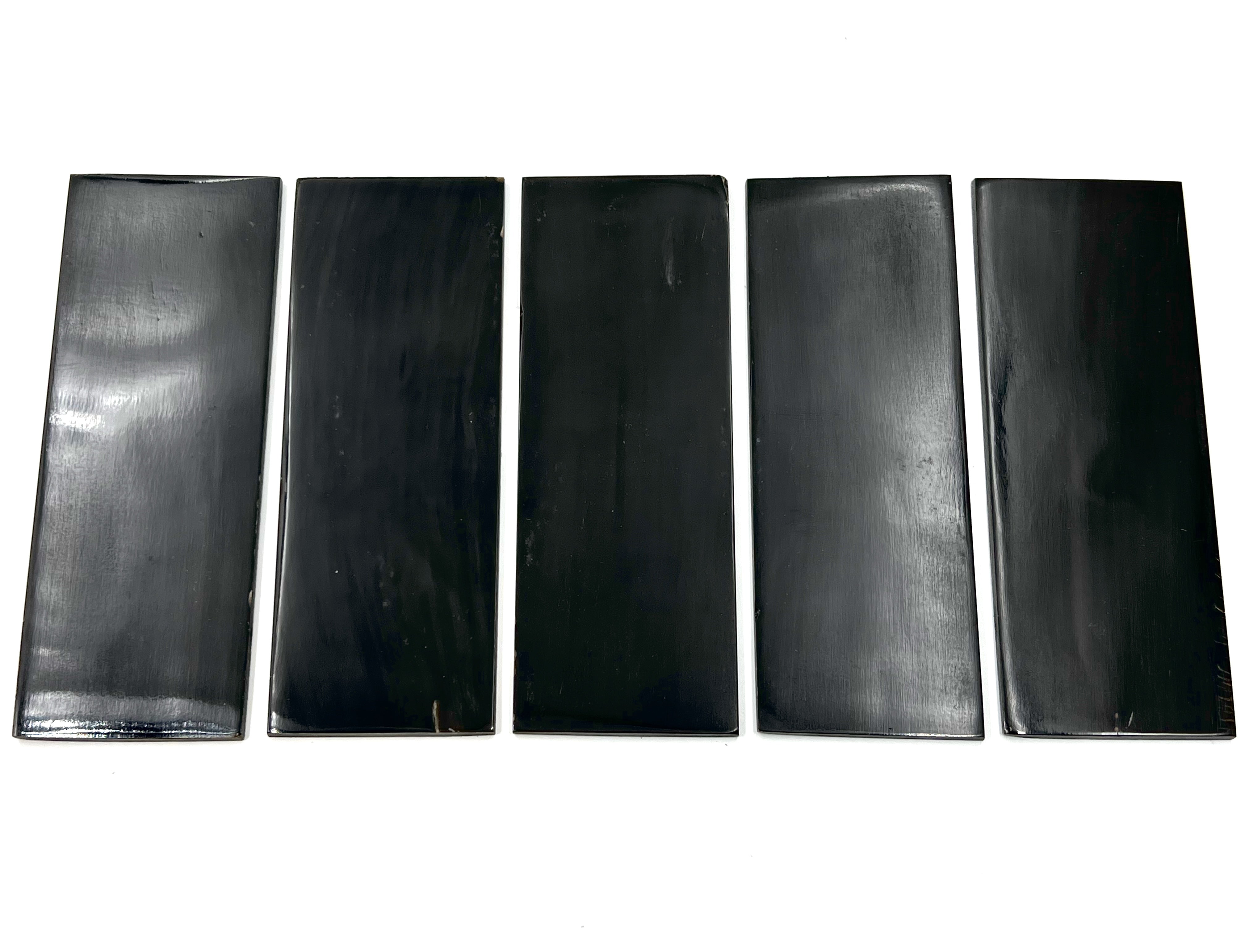 Straight Razor Scale Plate/Blank 160mm x 60mm (6.3in. x 2.3in.) x 3mm - Black Buffalo Horn