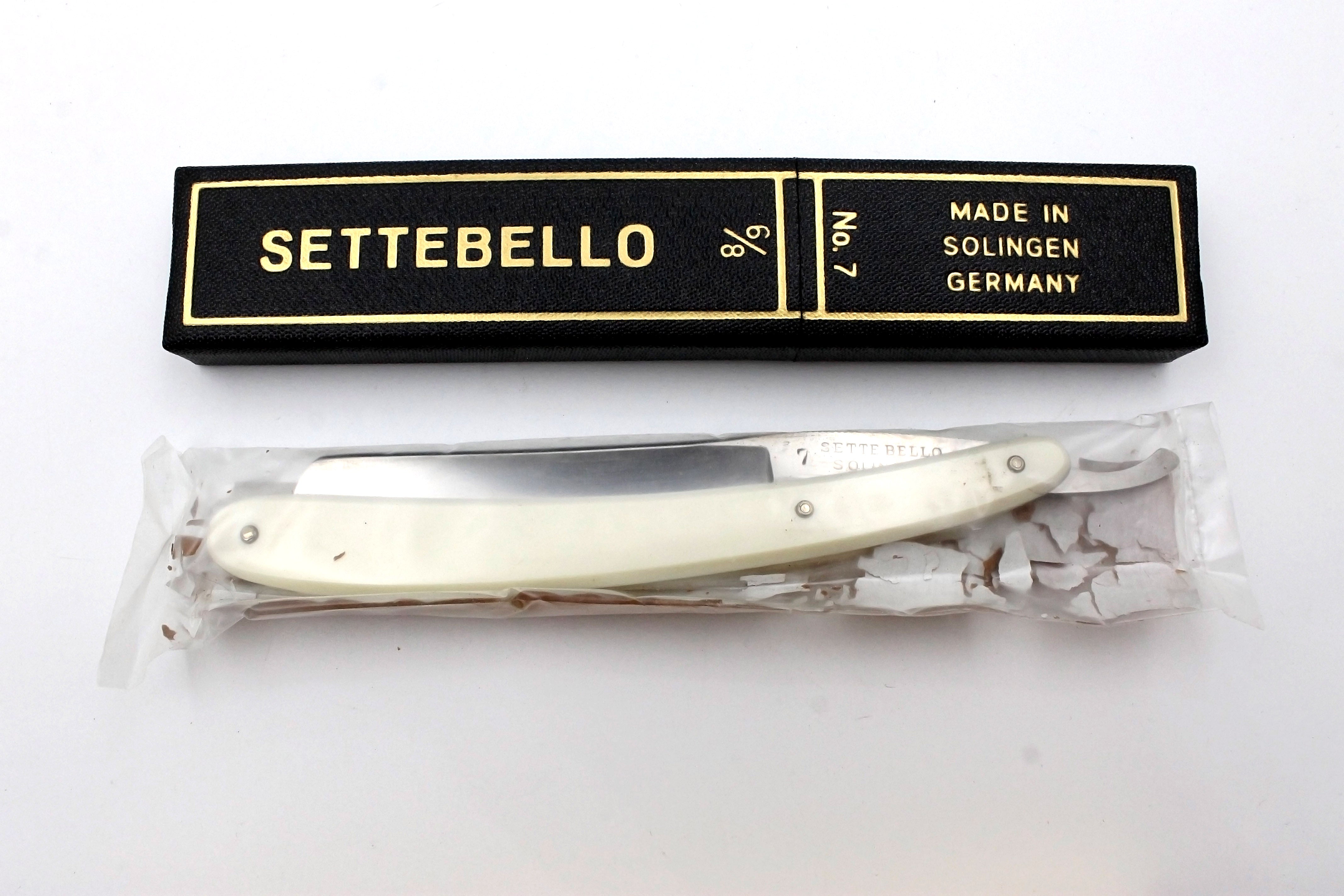 "Settebello" - RARE NOS 6/8-13/16 Full Hollow Vintage Solingen Straight Razor