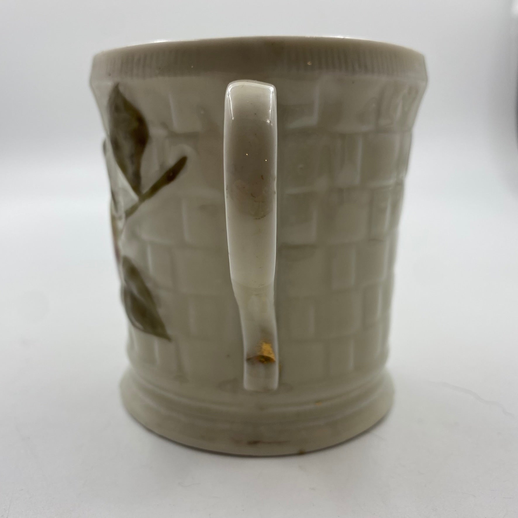 Antique Embossed and Handpainted Shaving Mug