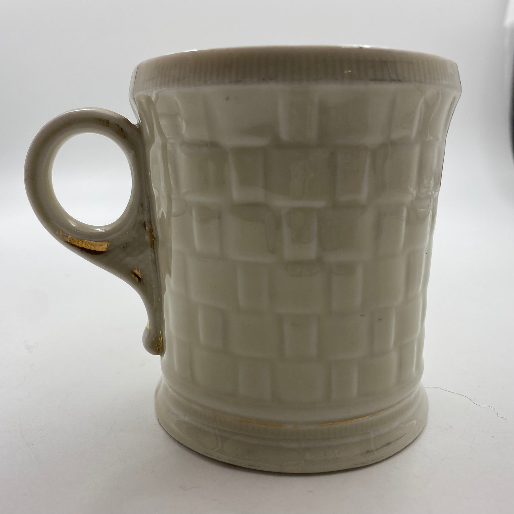 Antique Embossed and Handpainted Shaving Mug