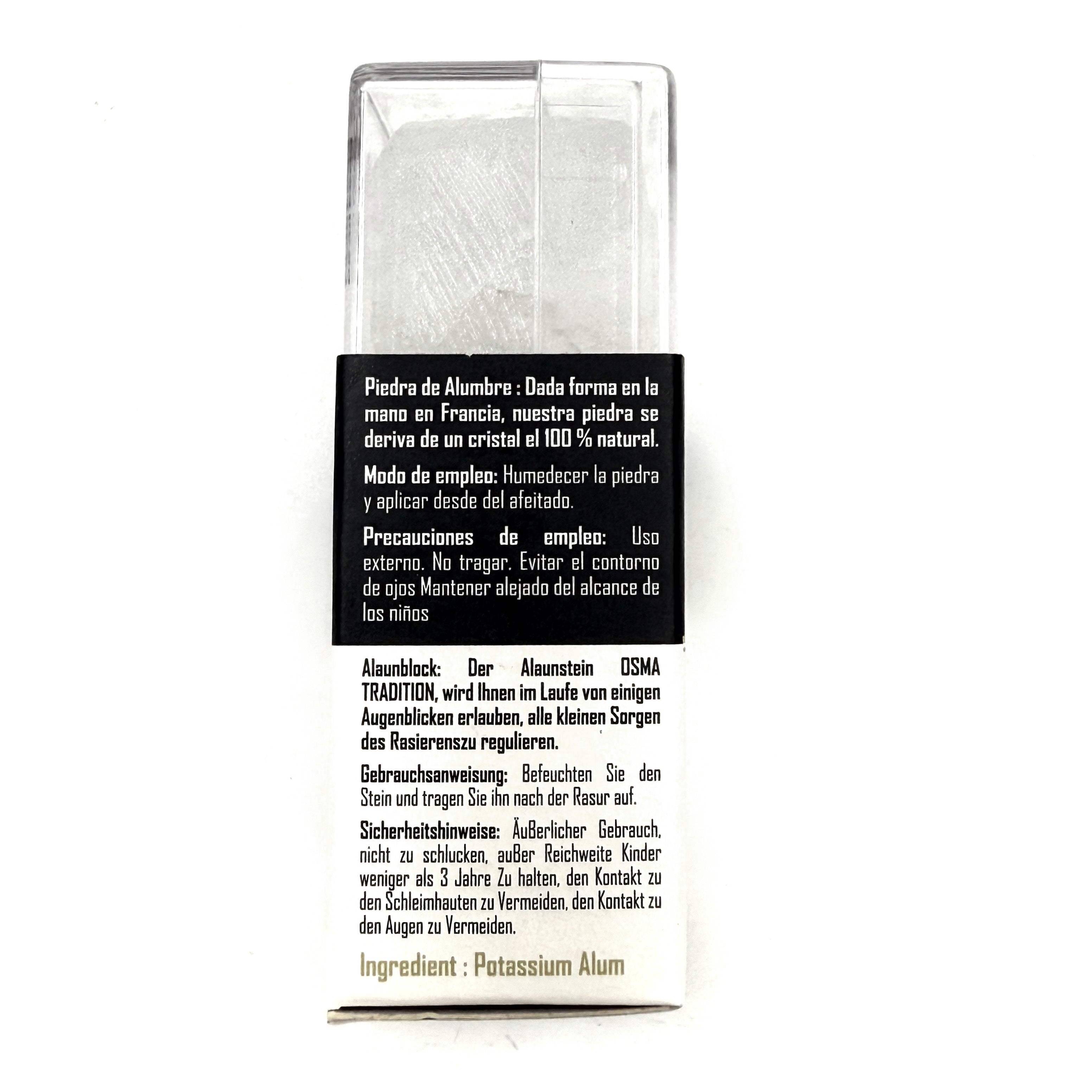 Bloc Osma Potassium Alum Block in Case – 100% Natural Alum Stone (3.52 oz / 100g)