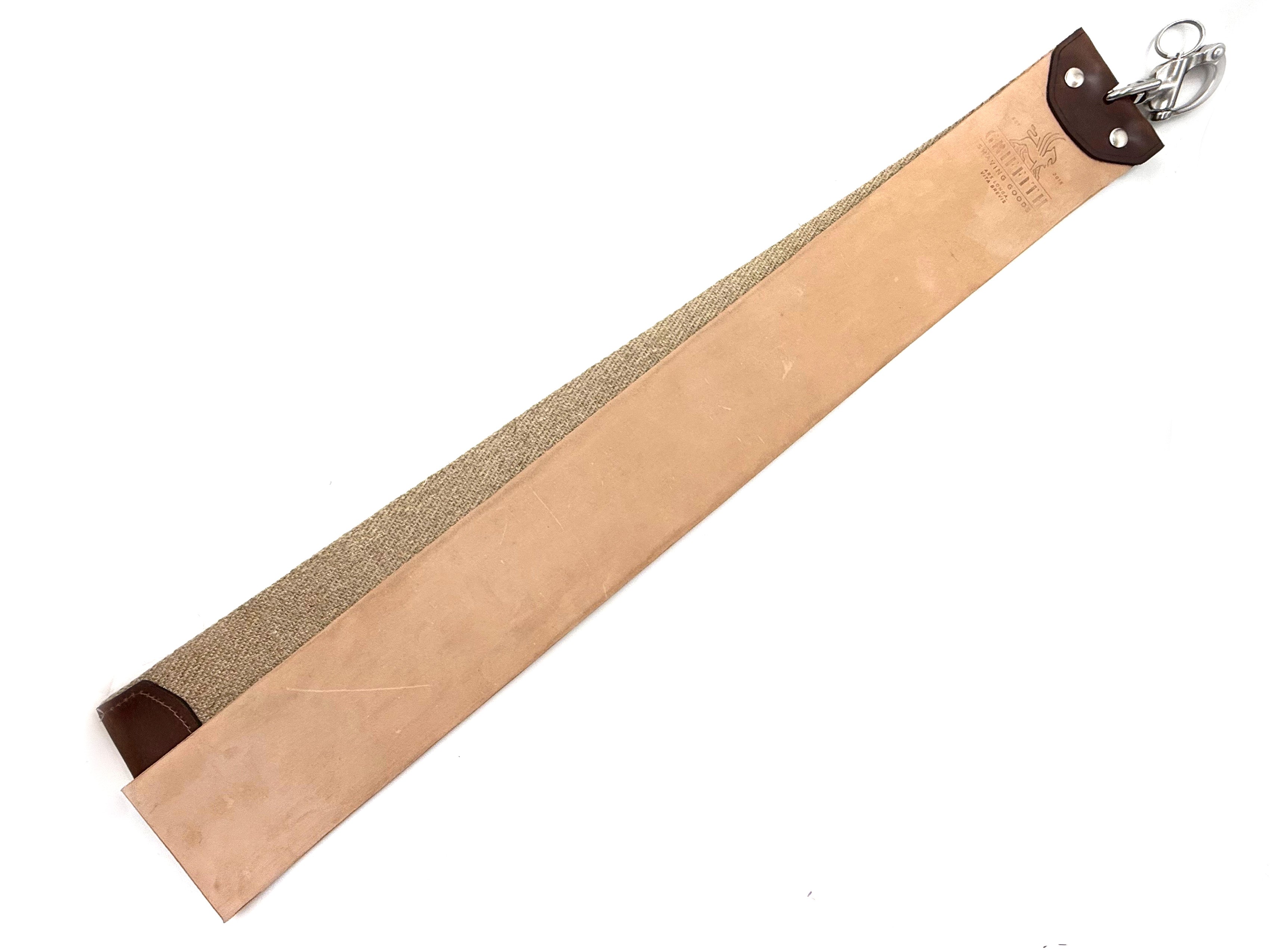 Griffith Shaving Goods Deluxe Horween Horsebutt & Flax Linen - 3 Inch Wide x 24" Long - Barber Style Razor Strop