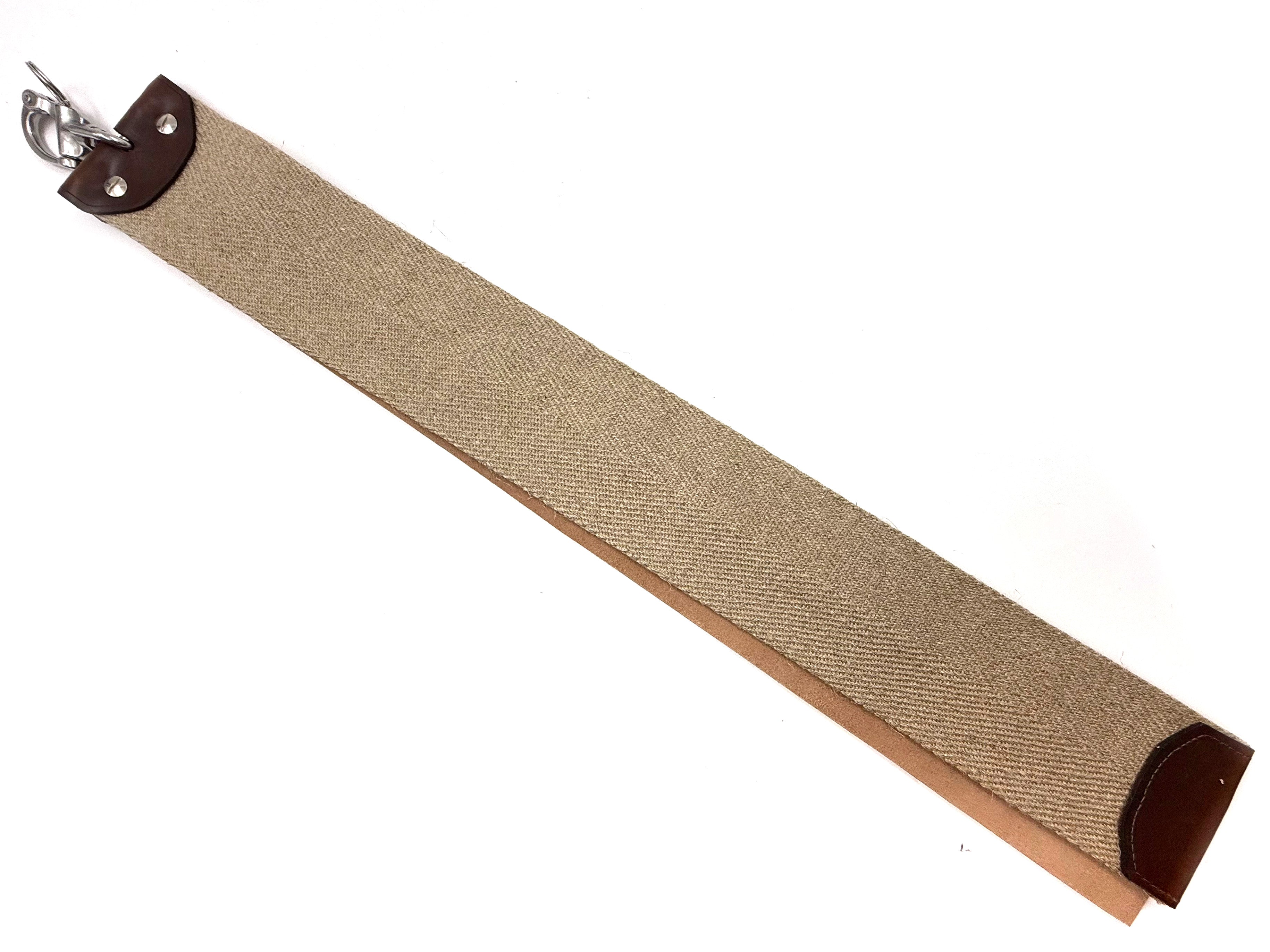 Griffith Shaving Goods Deluxe Horween Horsebutt & Flax Linen - 3 Inch Wide x 24" Long - Barber Style Razor Strop