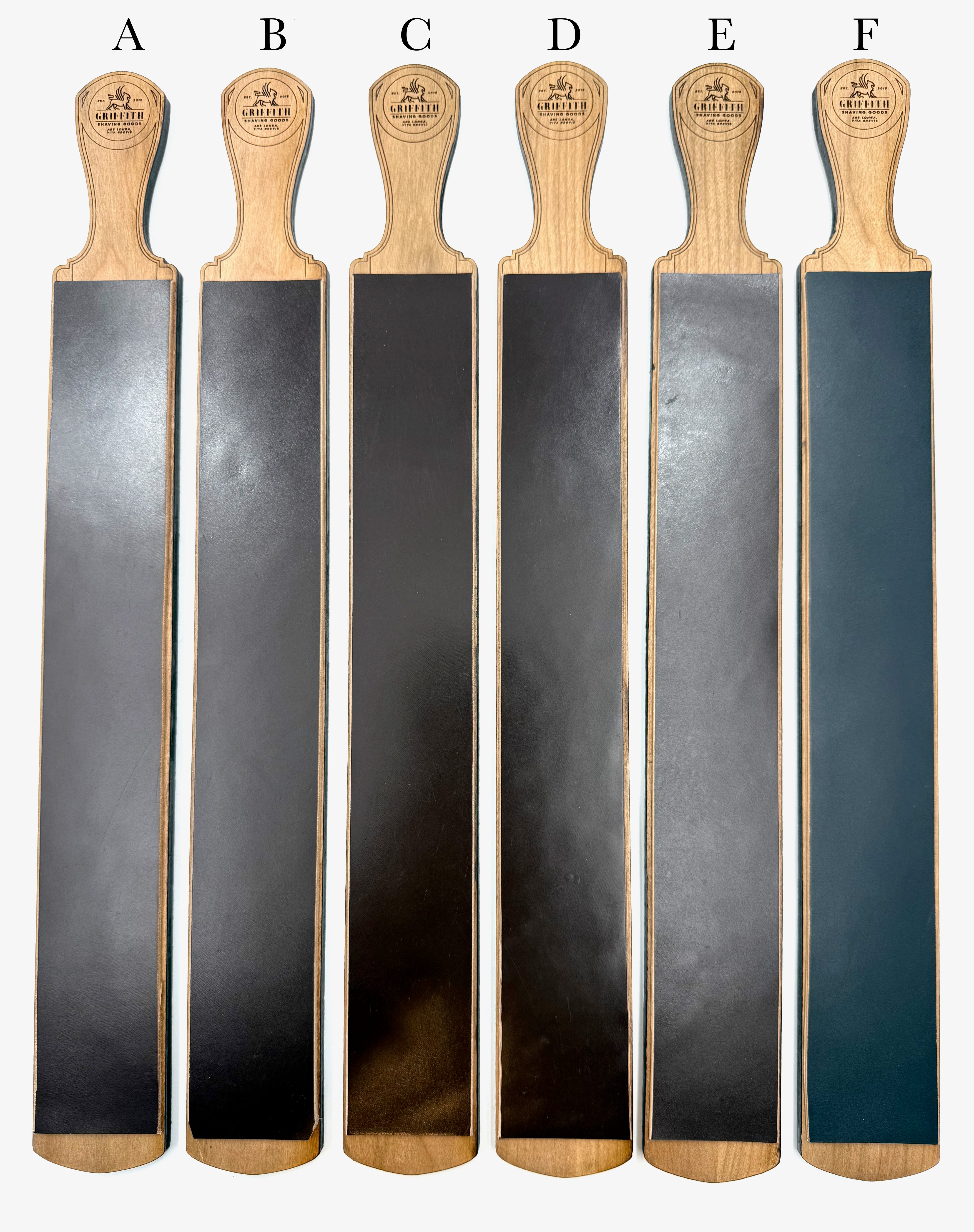 Griffith Shaving Goods Shell Cordovan & Kangaroo Leather Paddle Strop