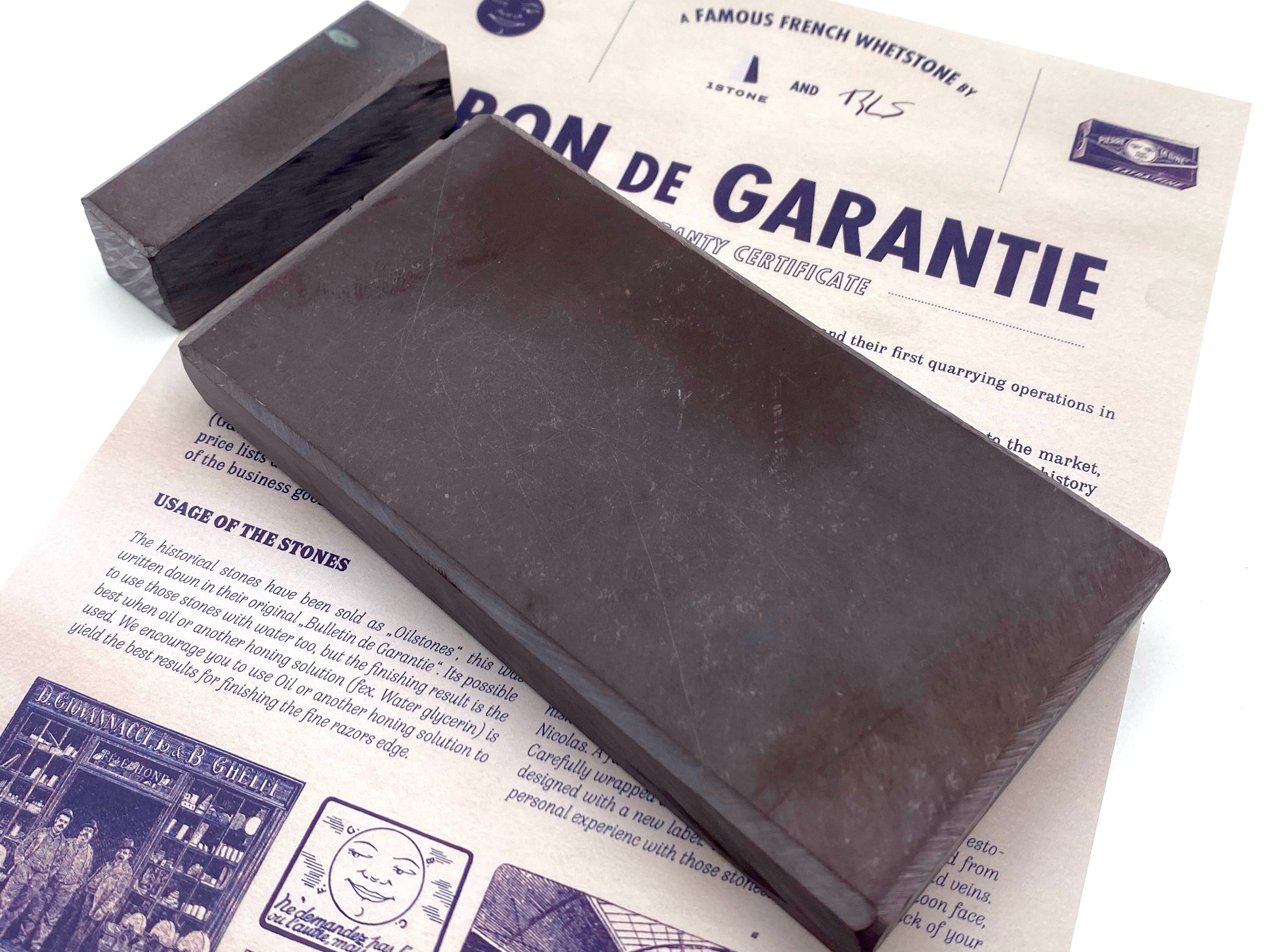 Pierre "La Lune" - 120x60mm (4.75x2.25") -French Fine Finishing Razor Hone Sharpening Stone with Slurry Stone