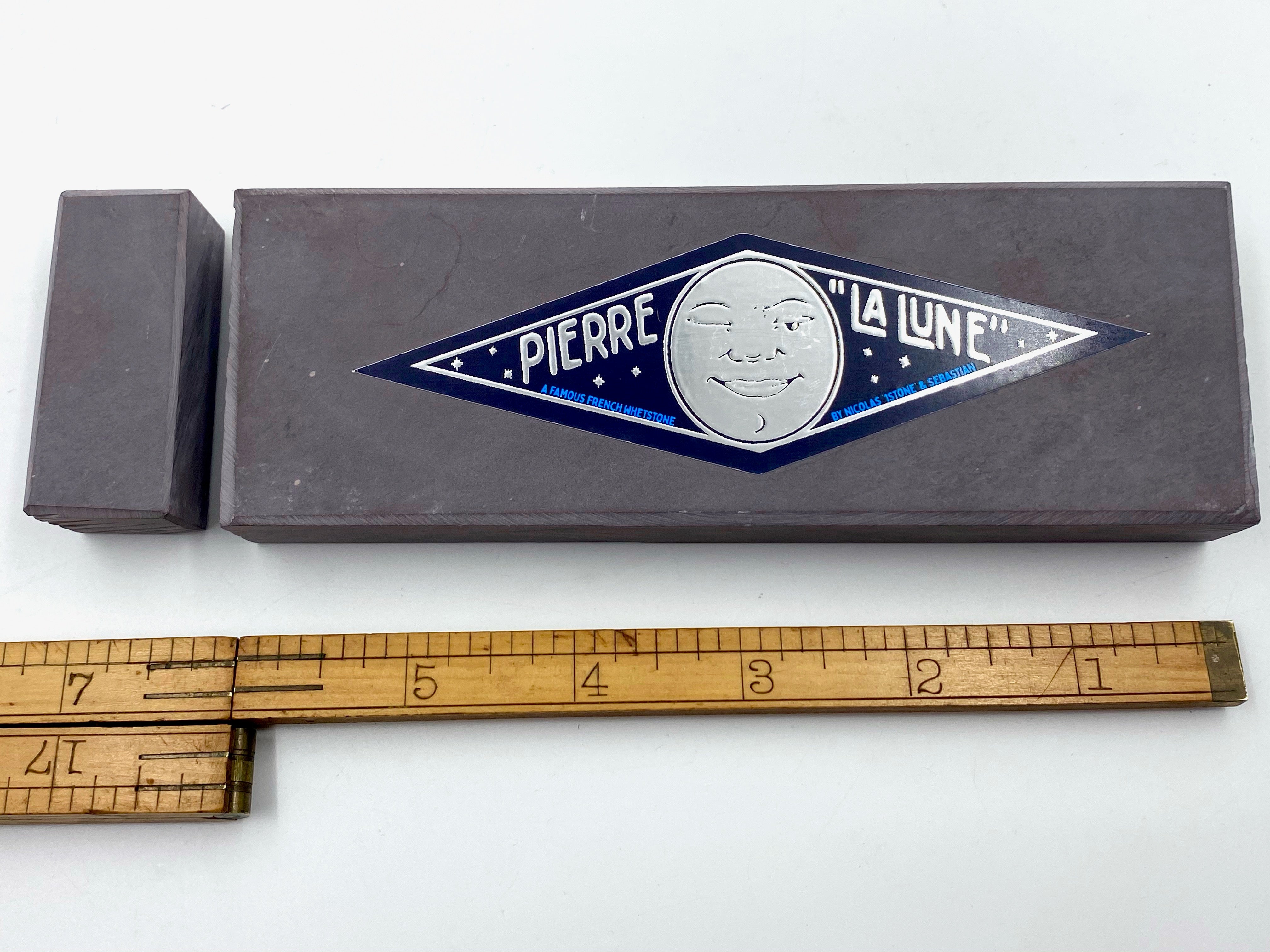 Pierre "La Lune" - 150x50mm (6x2") -French Fine Finishing Razor Hone Sharpening Stone with Slurry Stone