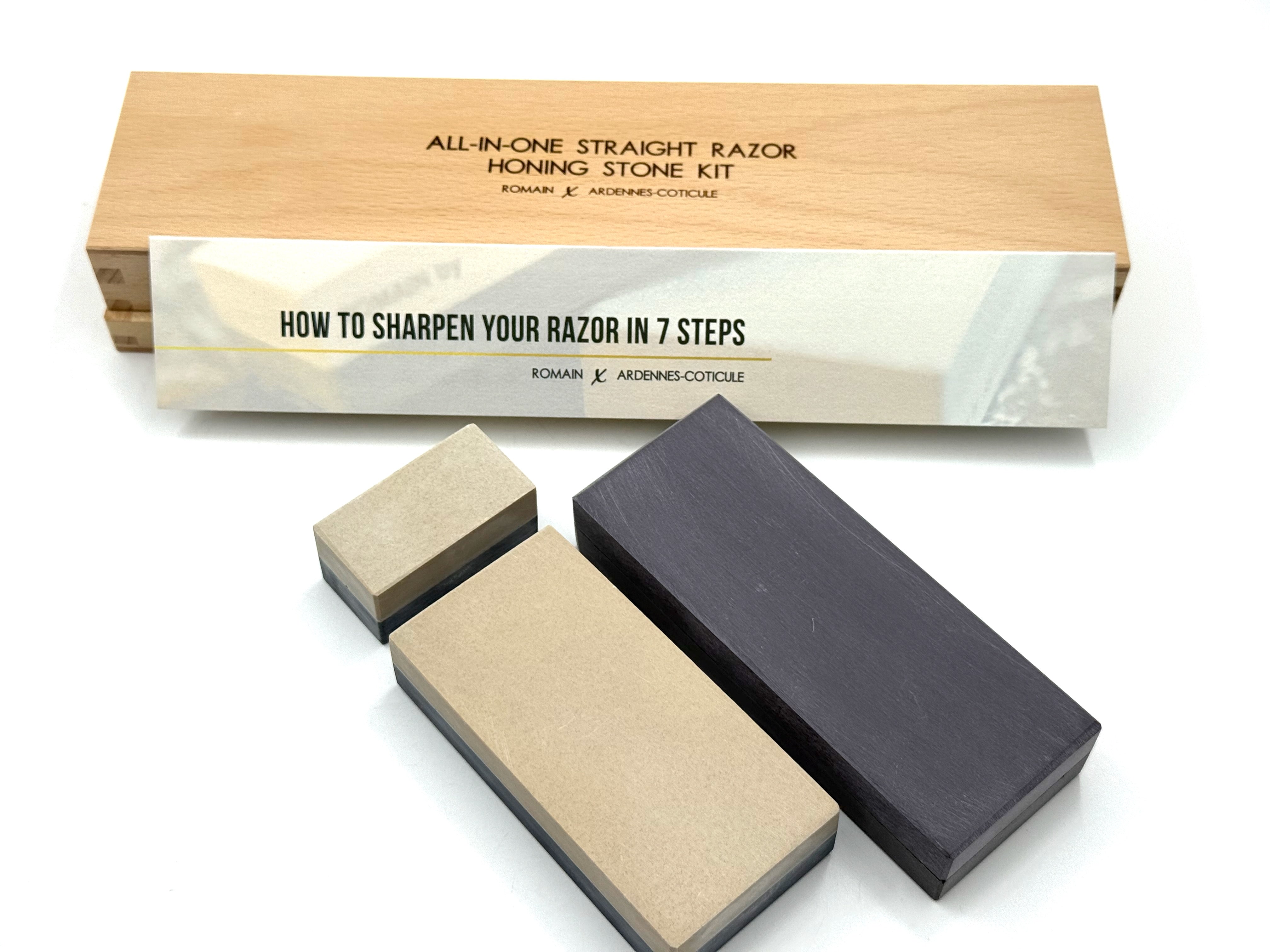 Ardennes Coticule All-In-One Razor Honing Kit in Wooden Case