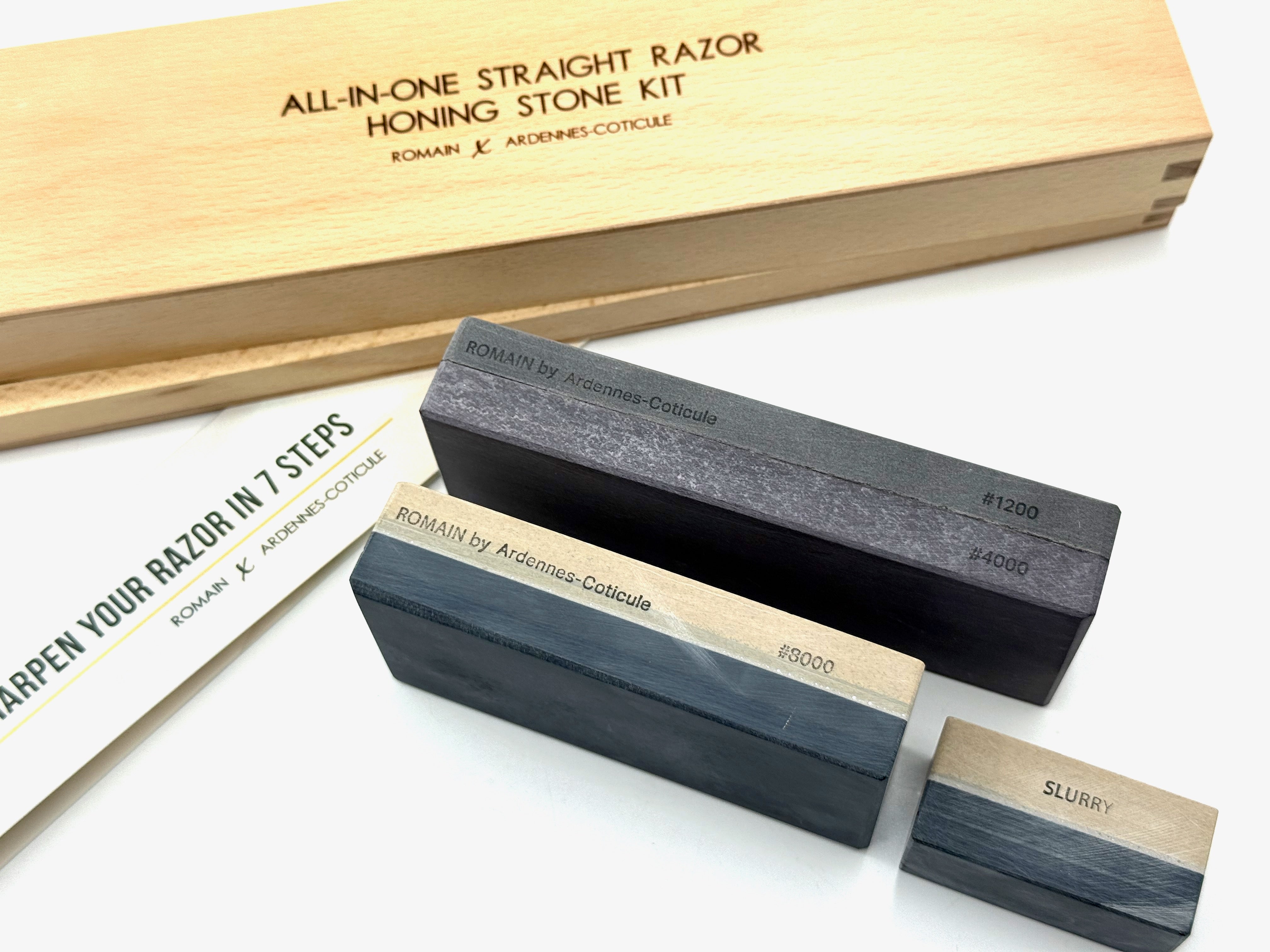 Ardennes Coticule All-In-One Razor Honing Kit in Wooden Case
