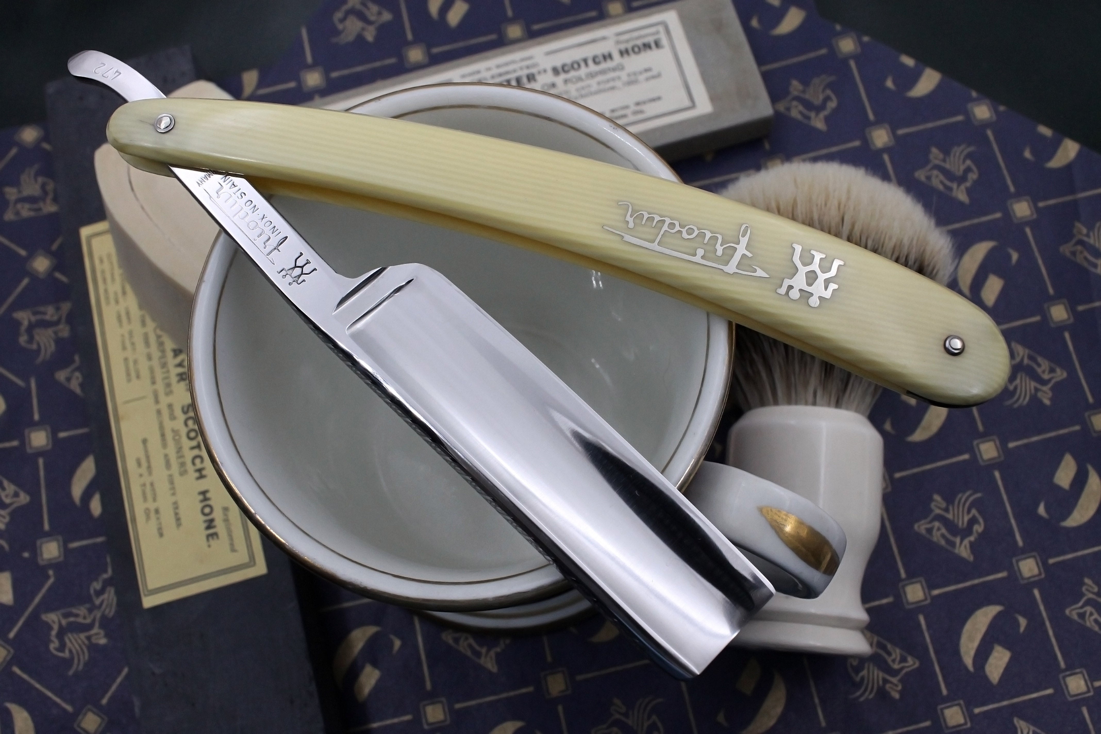 Henckels Friodur  No. 472 - 13/16 Excellent Stainless Steel Full Hollow - Solingen Straight Razor - Shave Ready