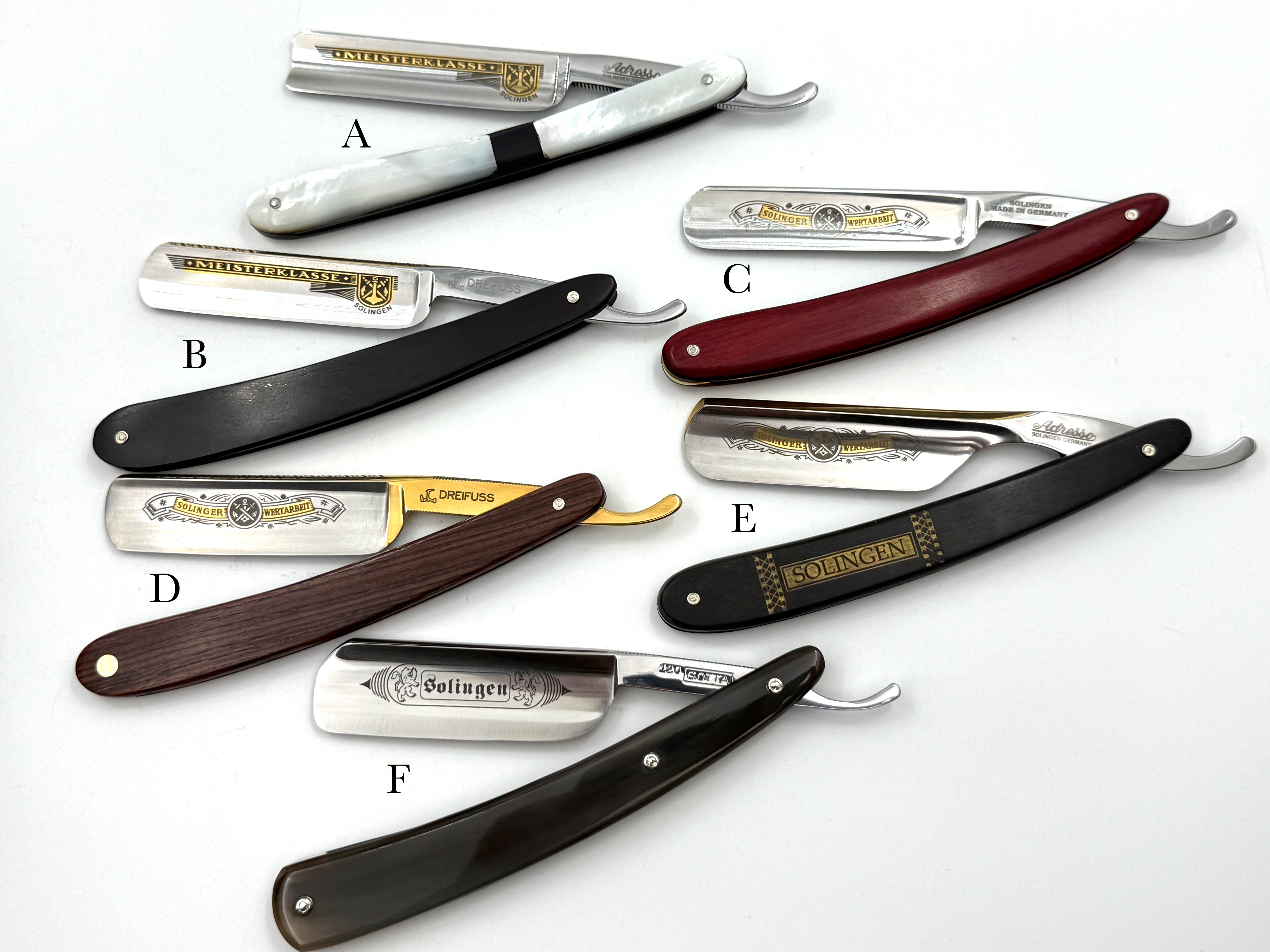 Werner Breidenbach - New 5/8-7/8 Solingen Straight Razors - CHOOSE YOUR RAZOR