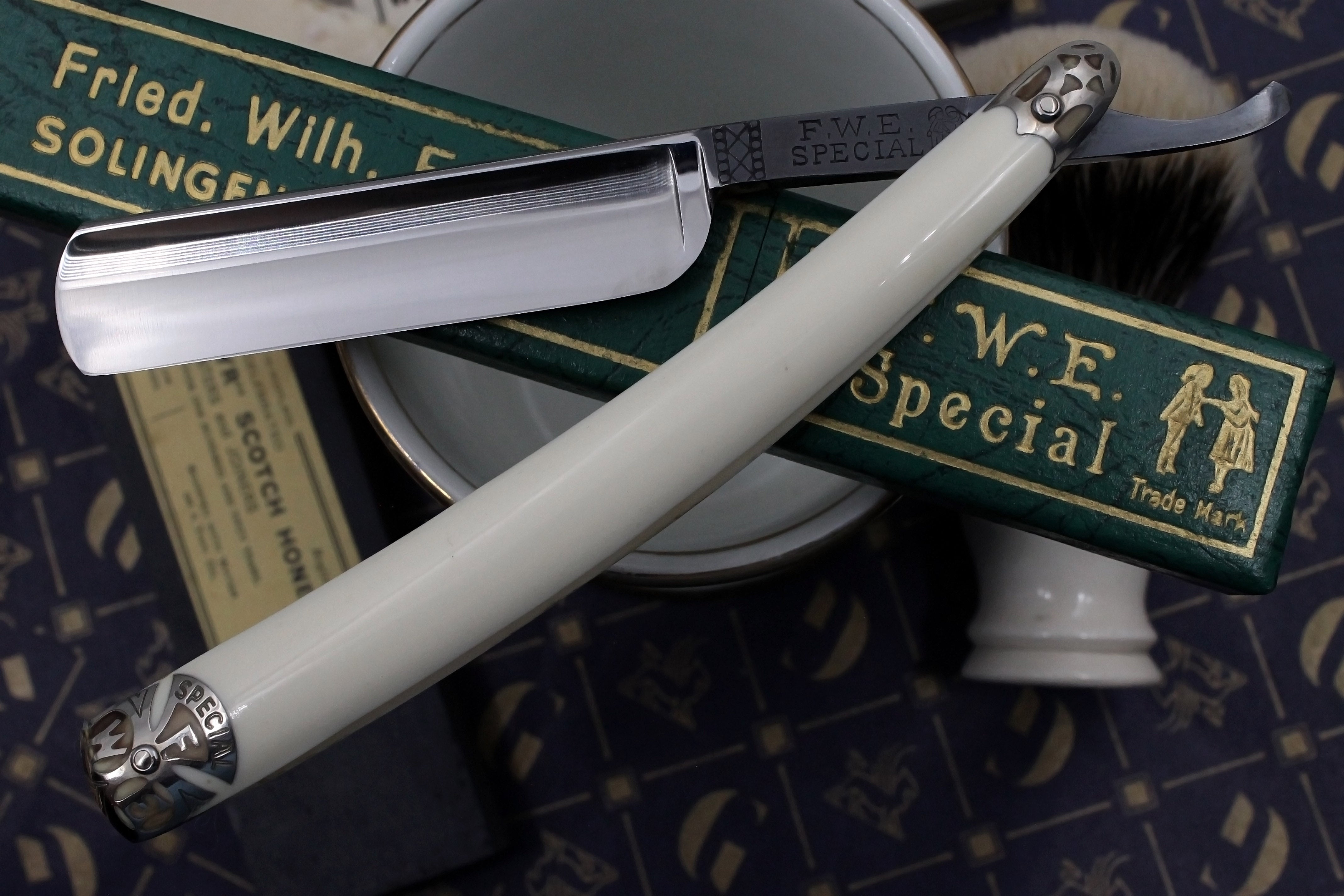 F.W. Engels "FWE Special" - 13/16 Full Hollow Blade - Near Mint Restored Vintage Solingen Straight Razor - Shave Ready