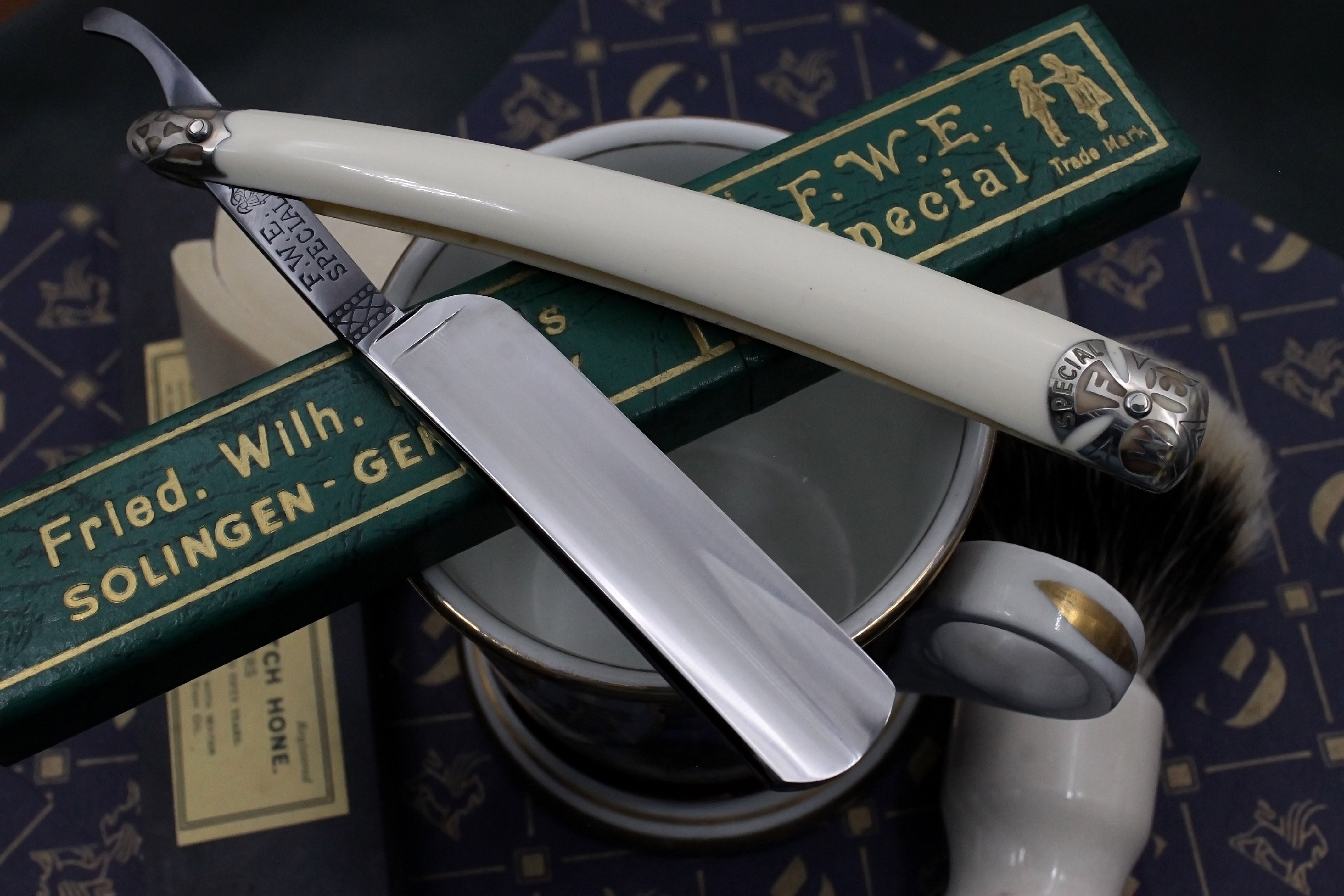 F.W. Engels "FWE Special" - 13/16 Full Hollow Blade - Near Mint Restored Vintage Solingen Straight Razor - Shave Ready
