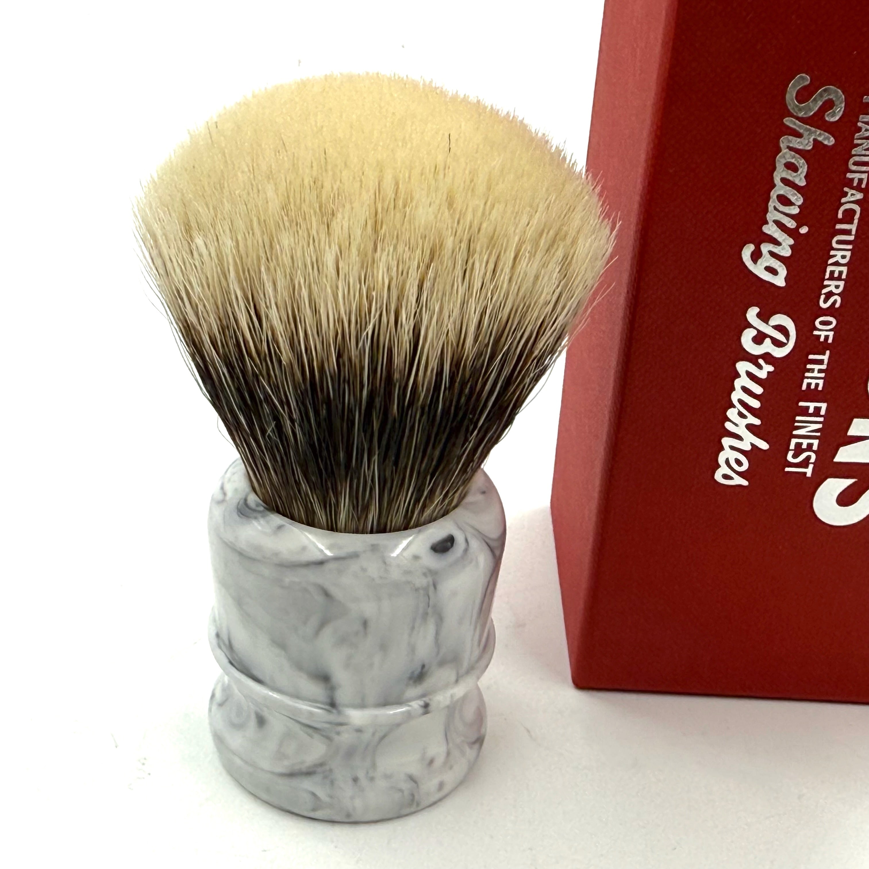 Limited Edition Simpson Chubby CH2 Manchurian Badger Shaving Brush - Gray Italian Marble
