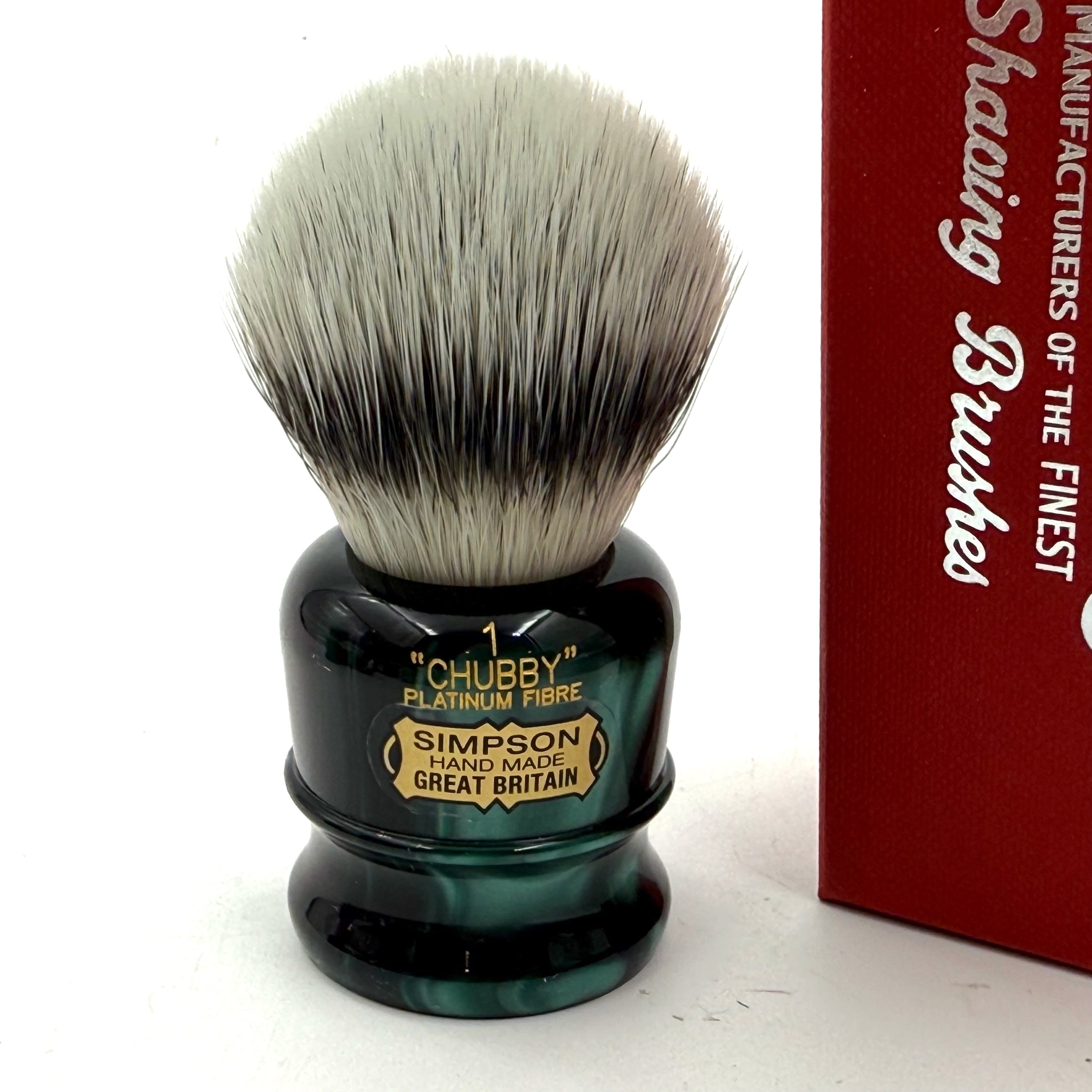 Limited Edition Simpson Chubby CH1 Platinum Shaving Brush - Emerald