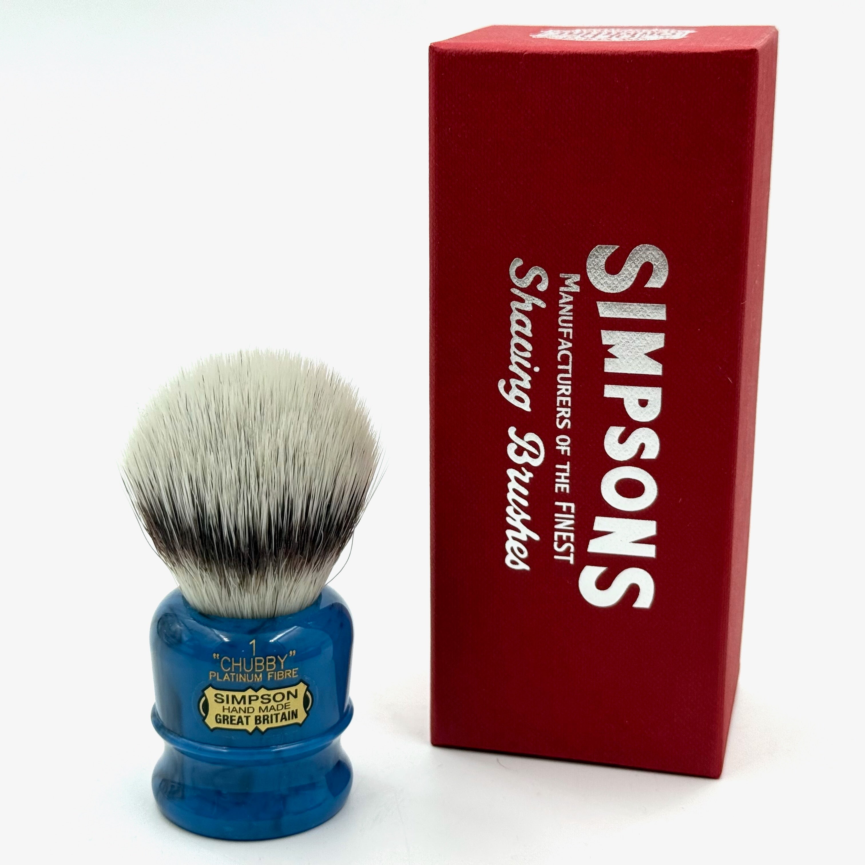 Limited Edition Simpson Chubby CH1 Platinum Shaving Brush - Cobalt