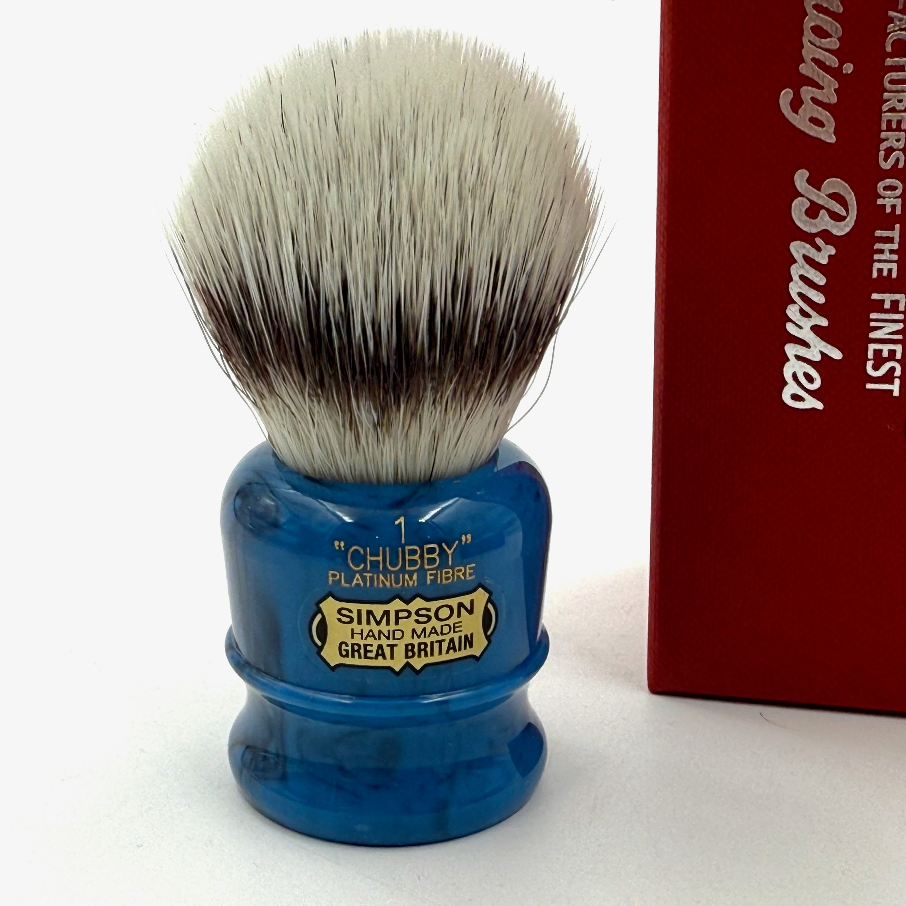 Limited Edition Simpson Chubby CH1 Platinum Shaving Brush - Cobalt
