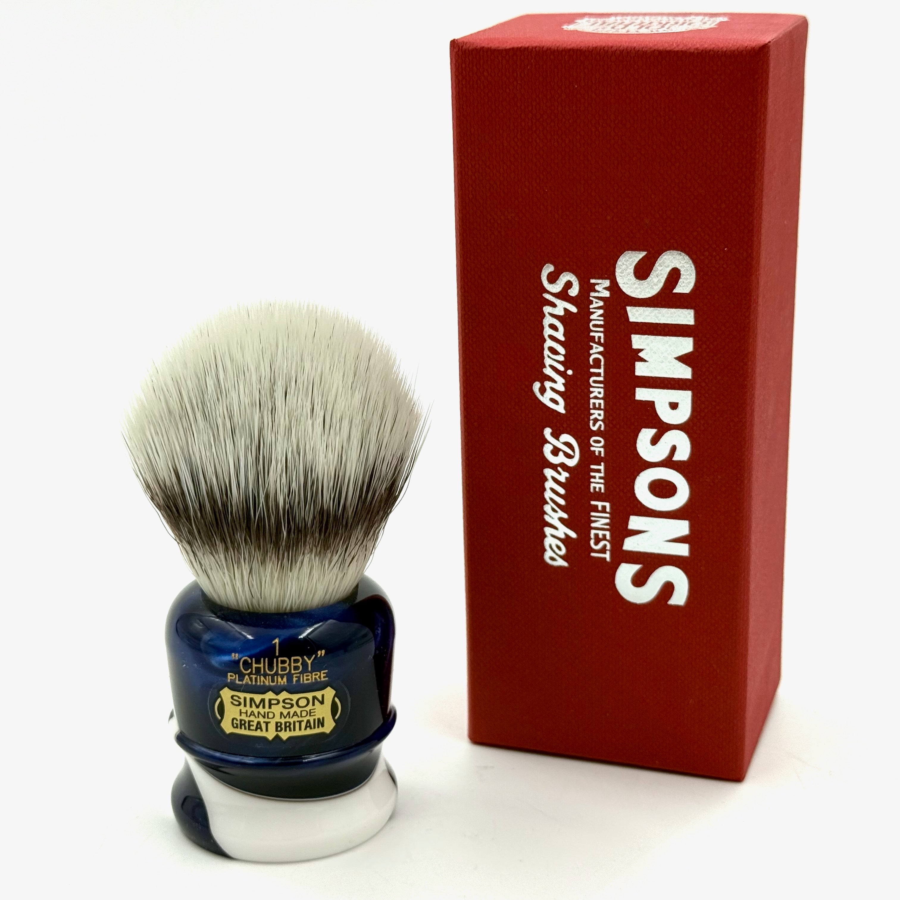 Limited Edition Simpson Chubby CH1 Platinum Shaving Brush - Sapphire Candy