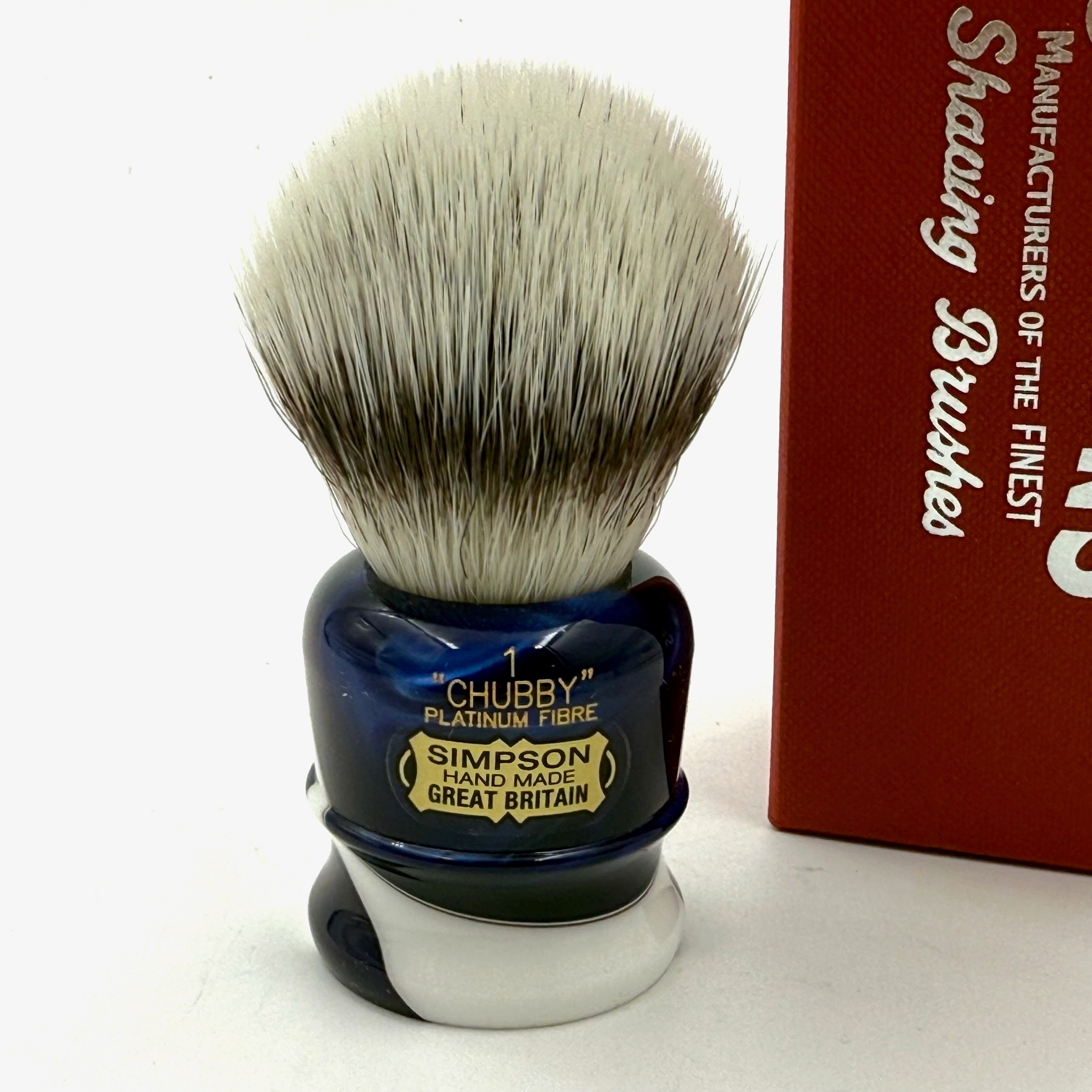Limited Edition Simpson Chubby CH1 Platinum Shaving Brush - Sapphire Candy