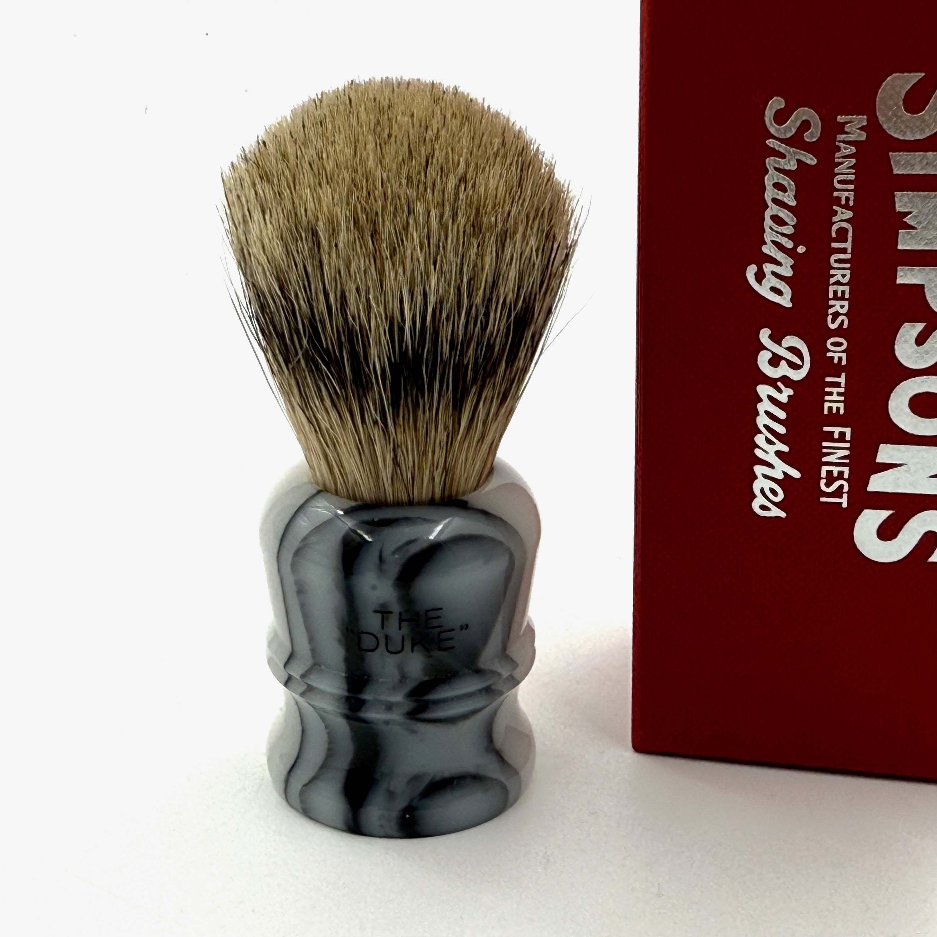 Limited Edition Simpsons Duke D2 Best Badger Shaving Brush - Gray Italian Marble