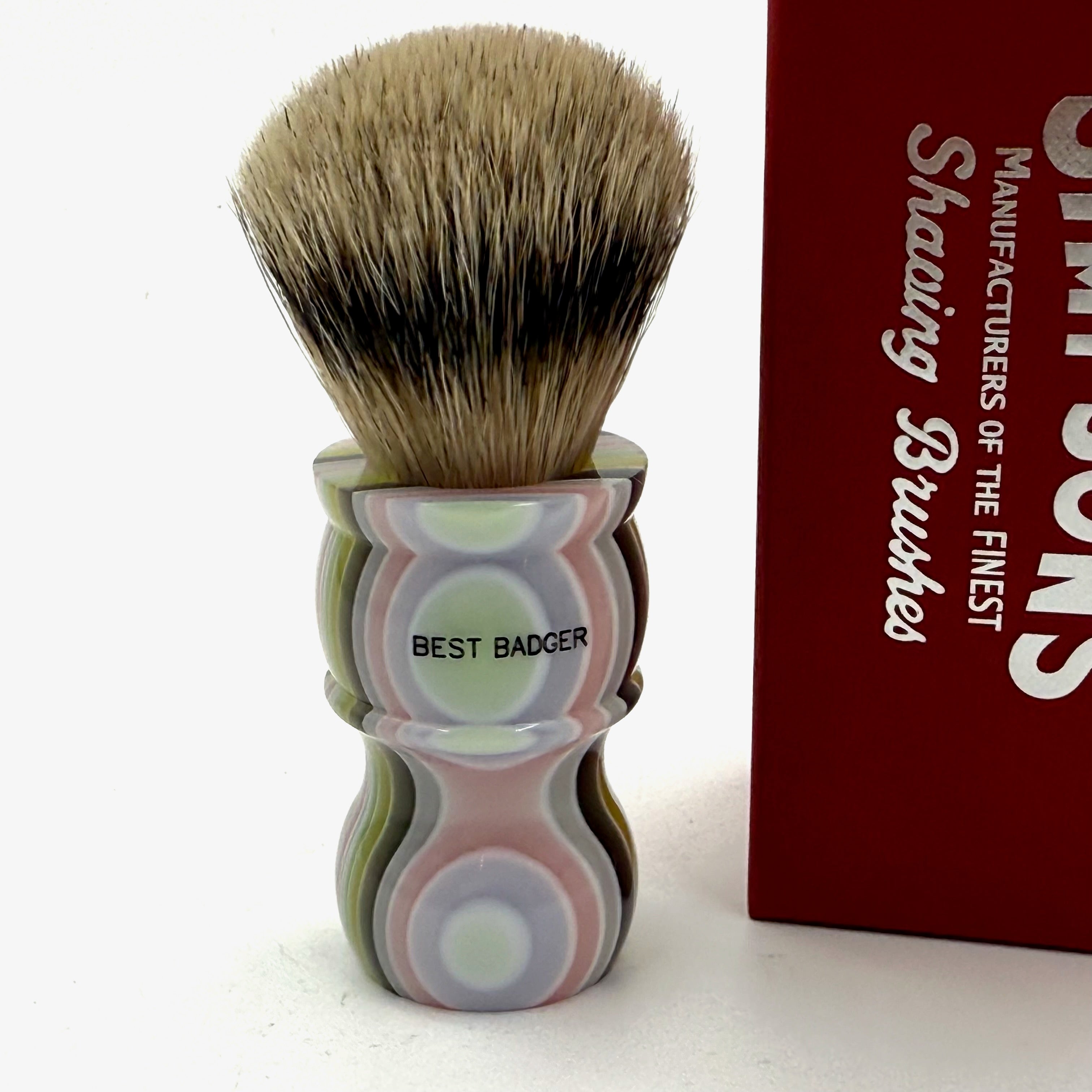 Limited Edition Simpsons M7 Best Badger Shaving Brush - Candy Stripe