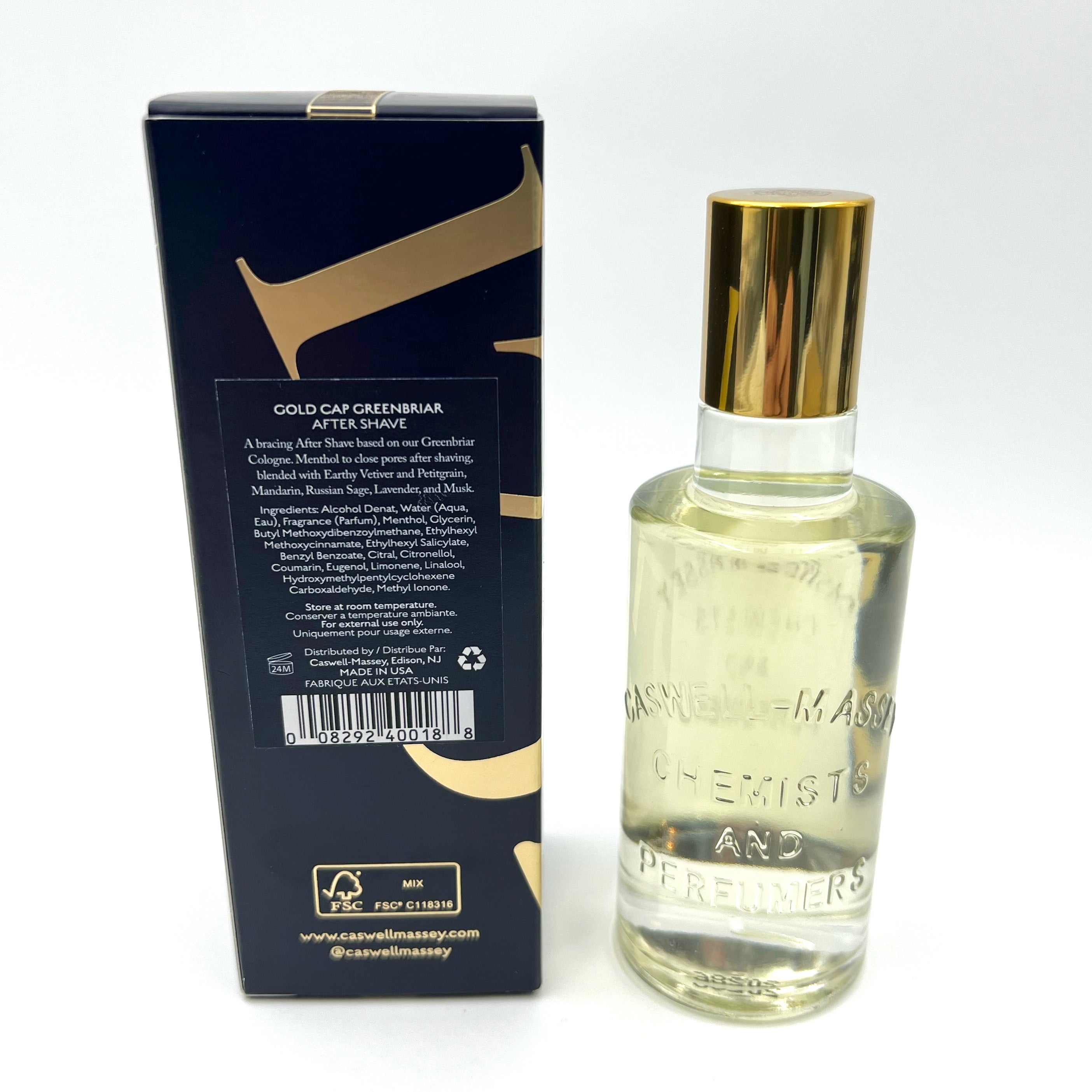 Caswell Massey Greenbriar Gold Cap Luxury After Shave (88ml/3 oz)