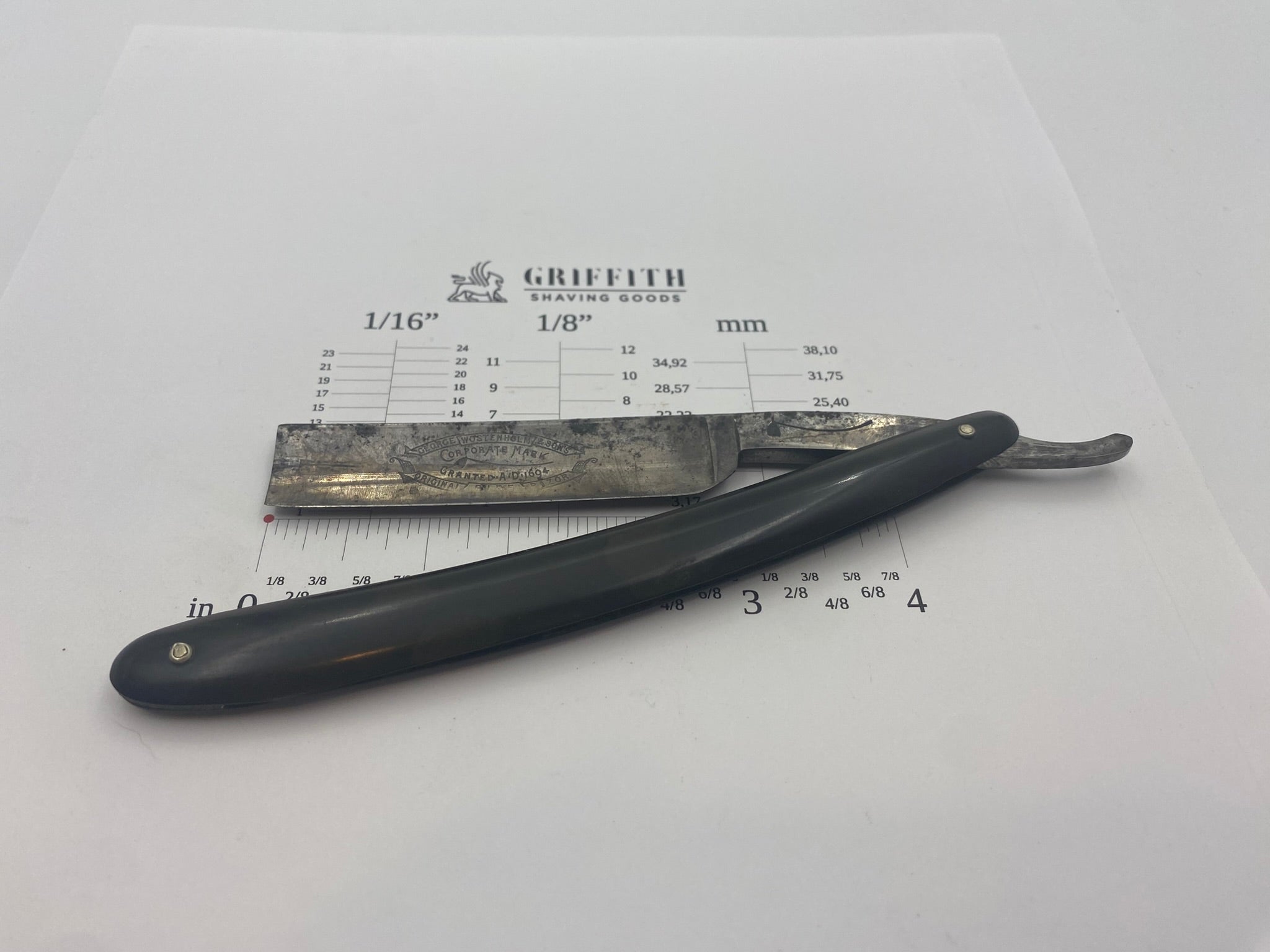 Vintage Wostenholm Etched Sheffield Razor for Restoration