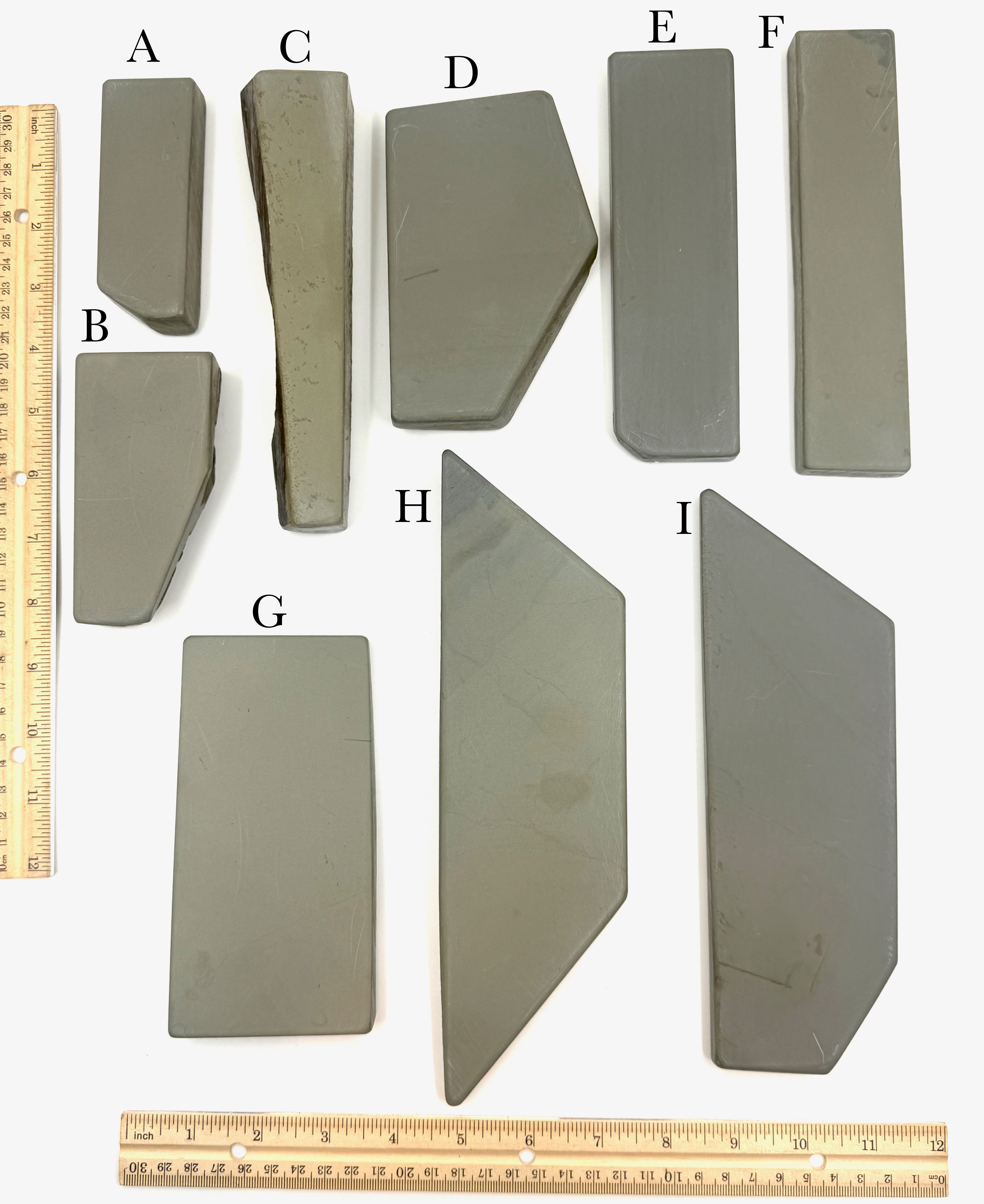 Thuringian Yellow Green & Light Green German Water Razor Hones - Like Escher - CHOOSE YOUR STONE