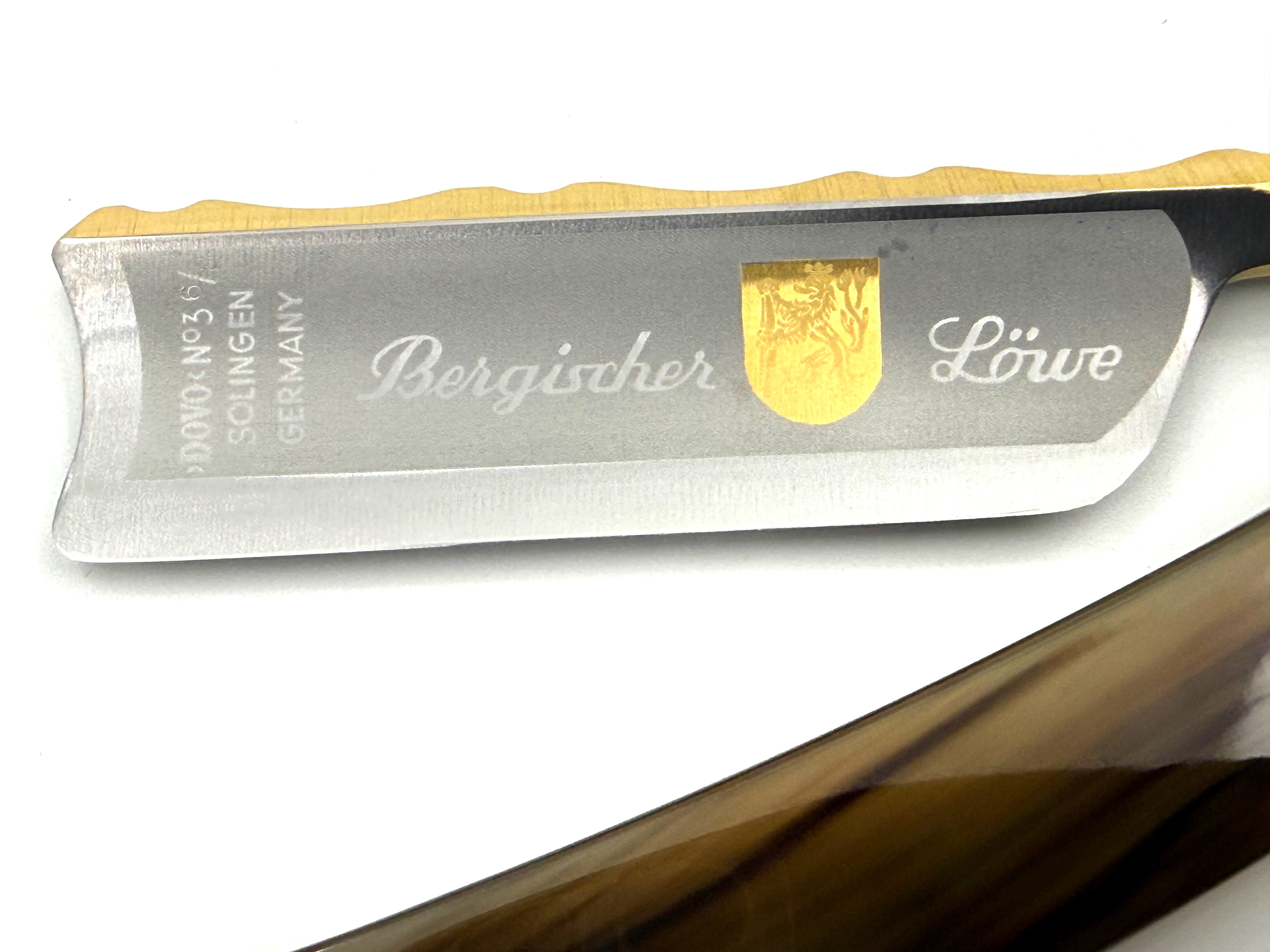 Dovo "Bergischer Lowe" Horn Handle 6/8 Full Hollow Solingen Straight Razor
