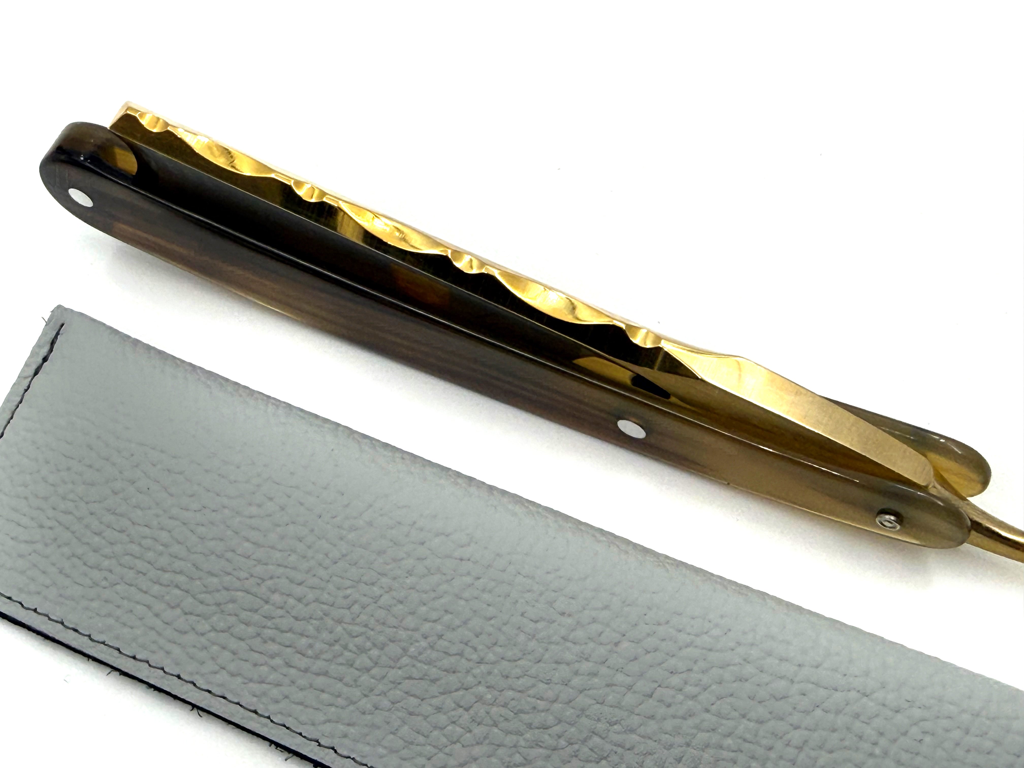 Dovo "Bergischer Lowe" Horn Handle 6/8 Full Hollow Solingen Straight Razor