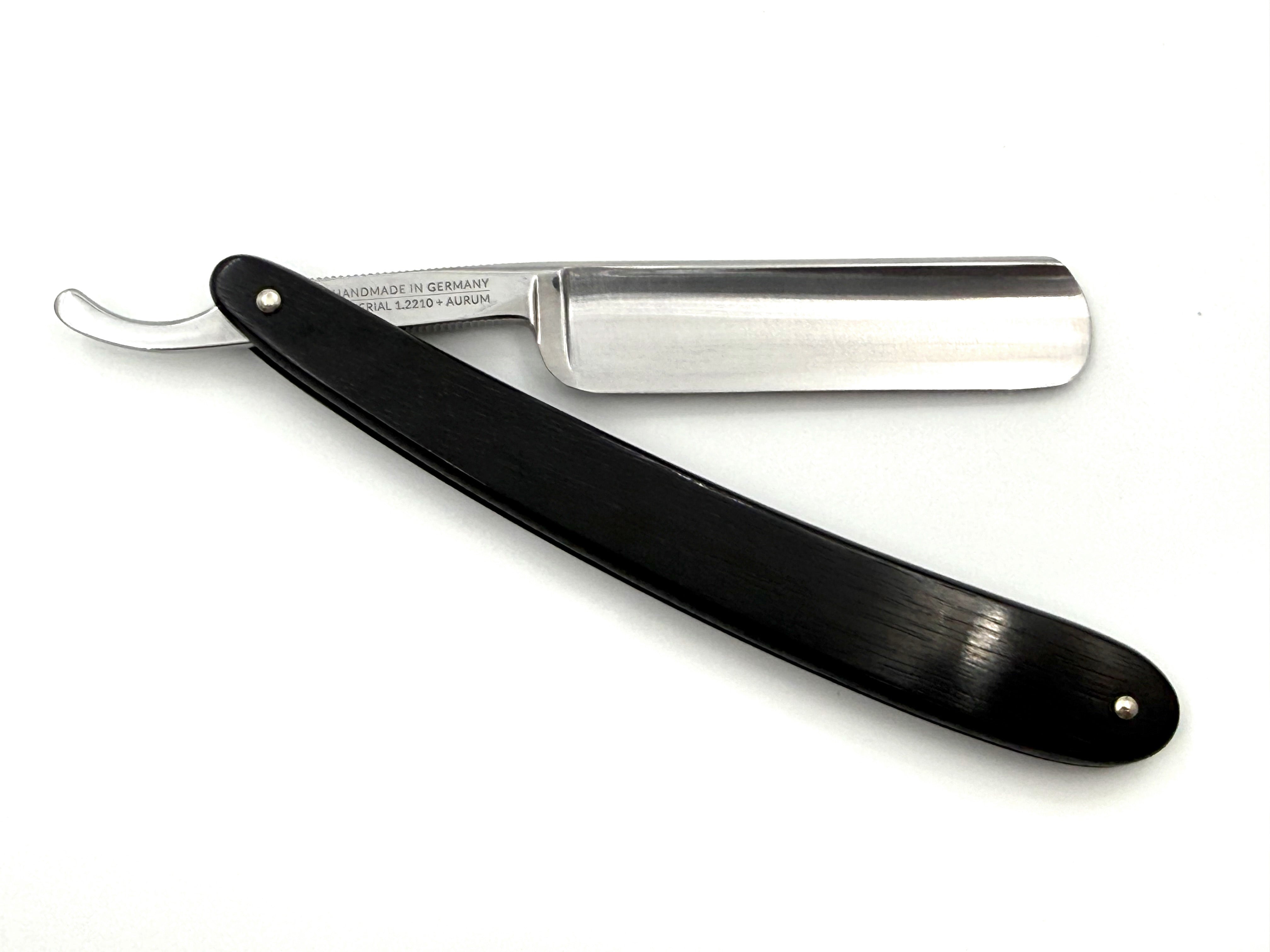 Dovo "Astrale" Ebony Handle 5/8 Full Hollow Round Tip Solingen Straight Razor
