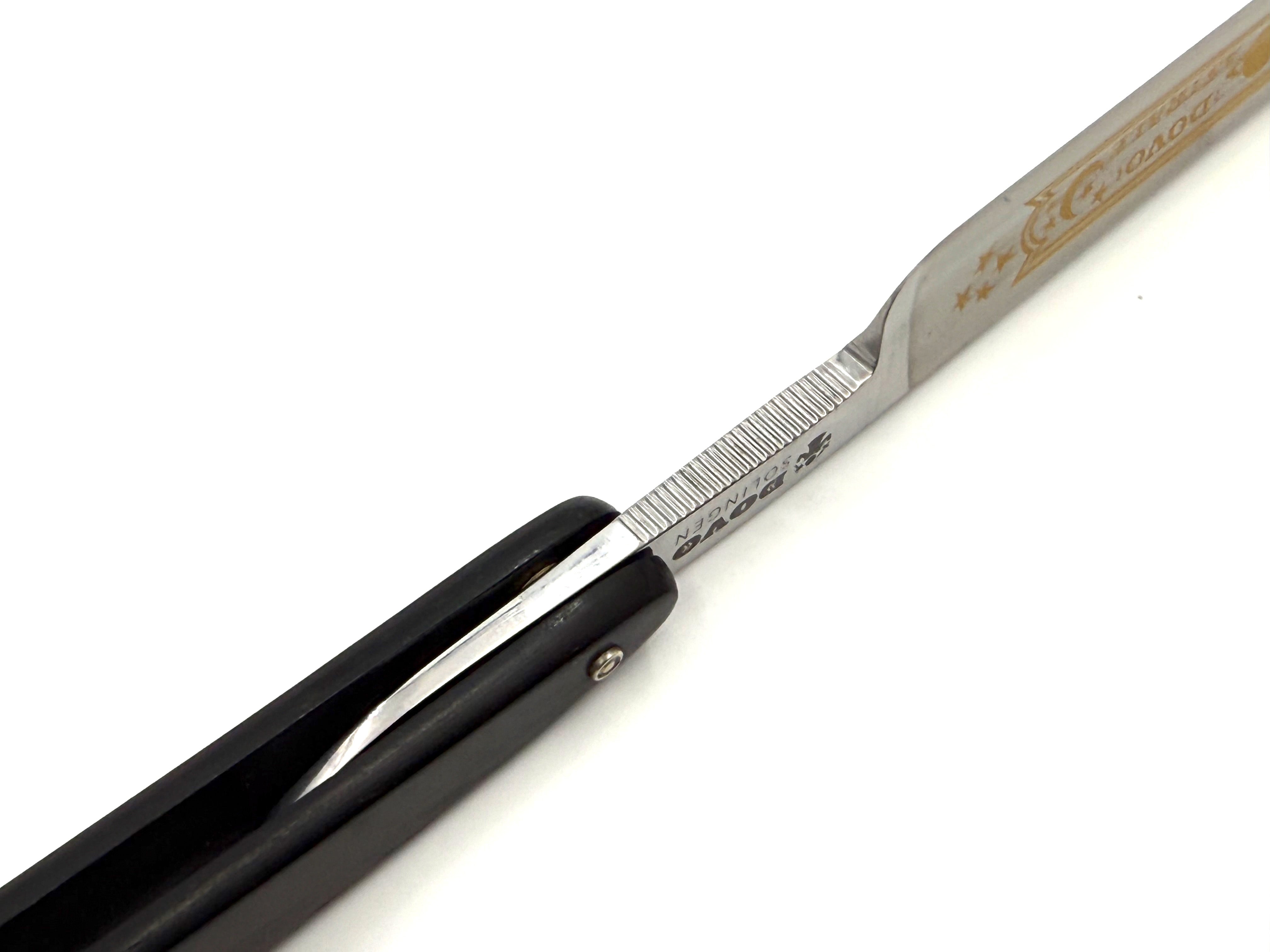 Dovo "Astrale" Ebony Handle 5/8 Full Hollow Round Tip Solingen Straight Razor