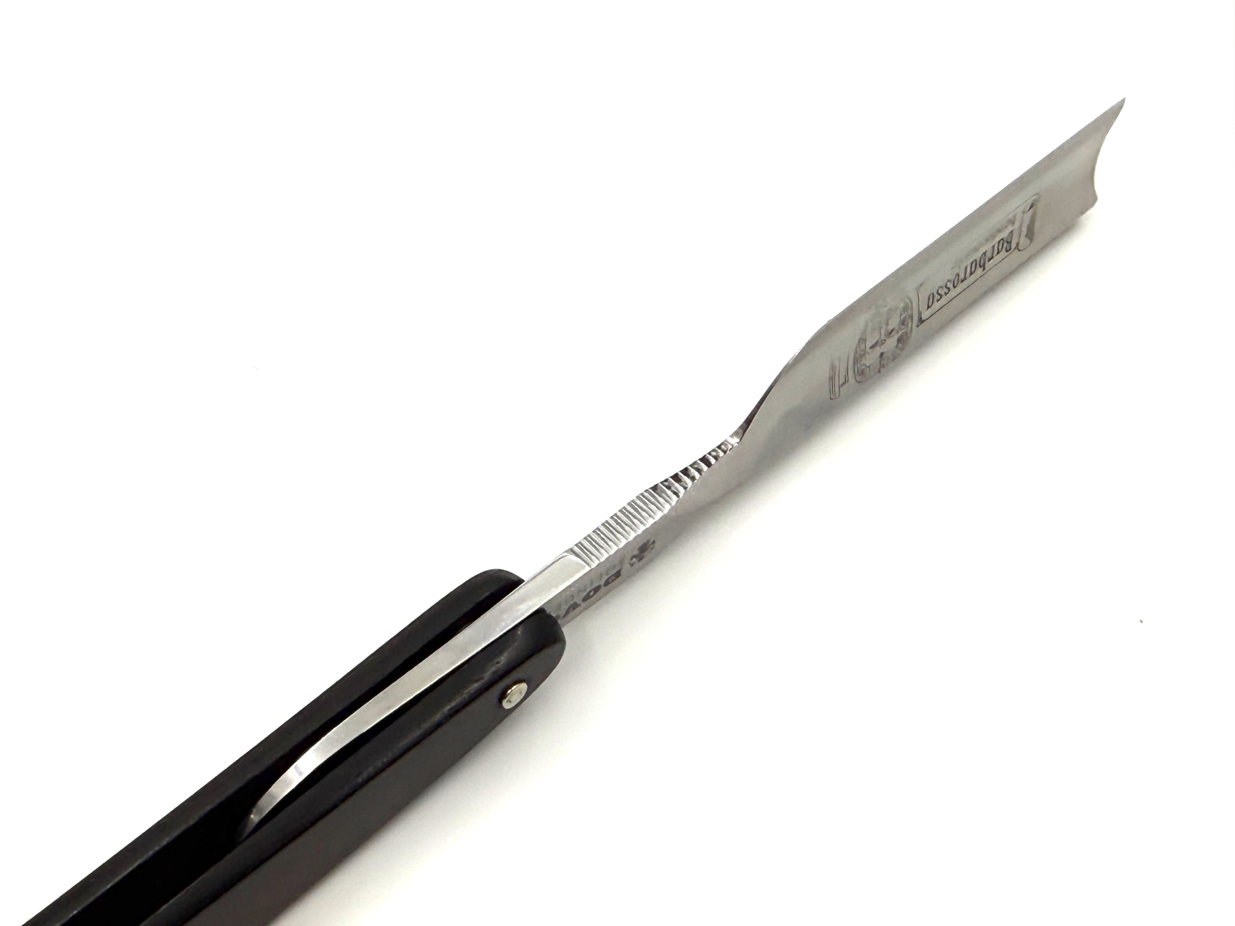 Dovo "Barbarossa" Ebony Handle 5/8 Full Hollow Spanish Tip Solingen Straight Razor