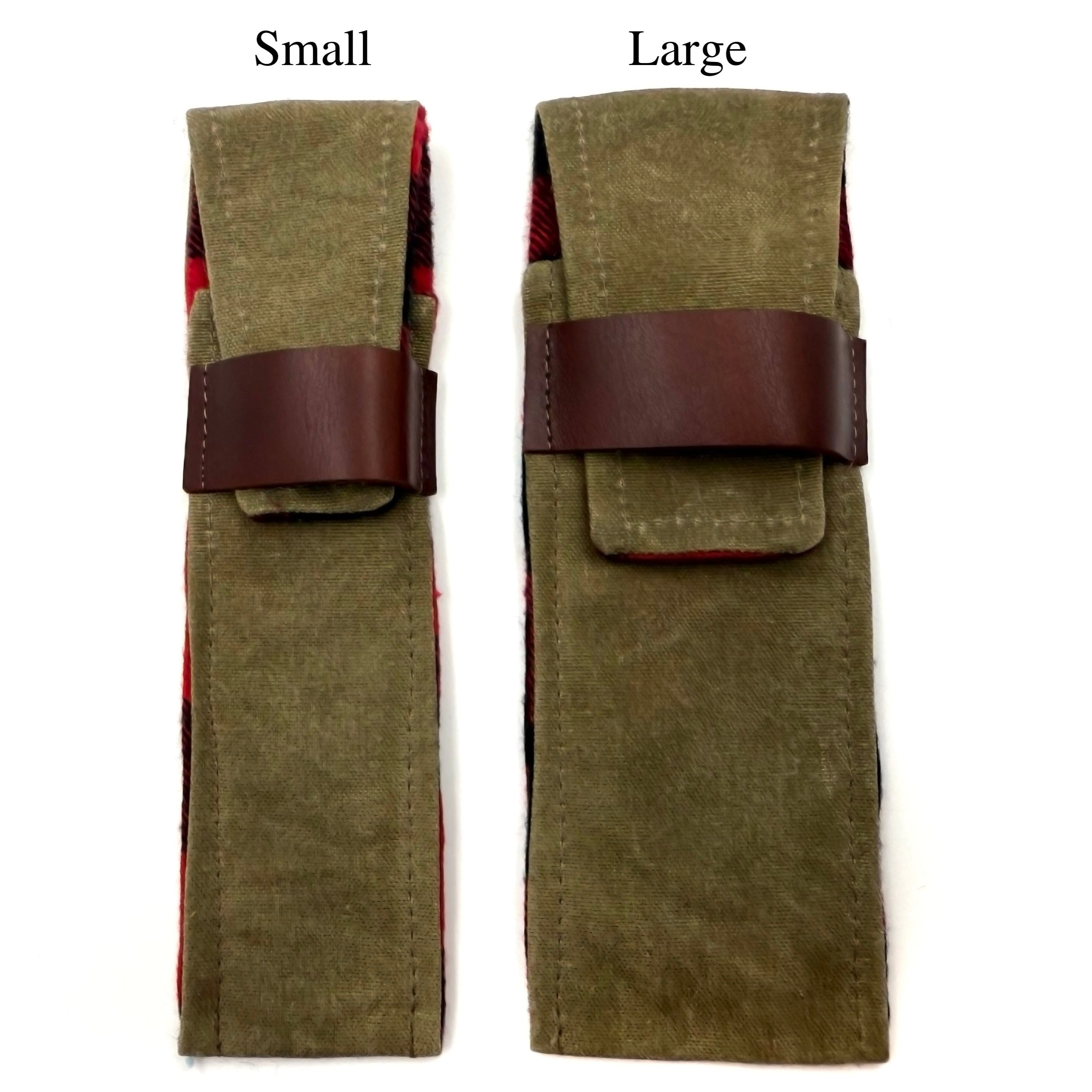 Waxed Canvas & Cotton Flannel Lined Straight Razor Pouch - Tan - Small or Large